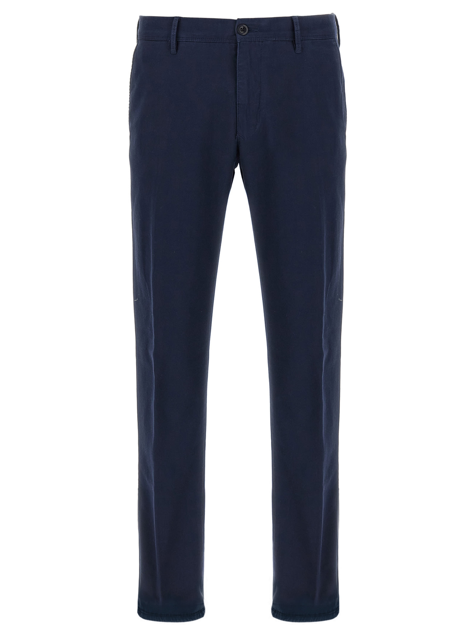Incotex Straight Leg Trousers With Pockets And Loops In Blue