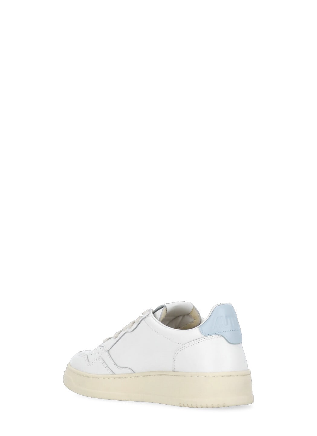 Autry Medalist Low-top Bicolor Leather Sneakers In White/light Blue