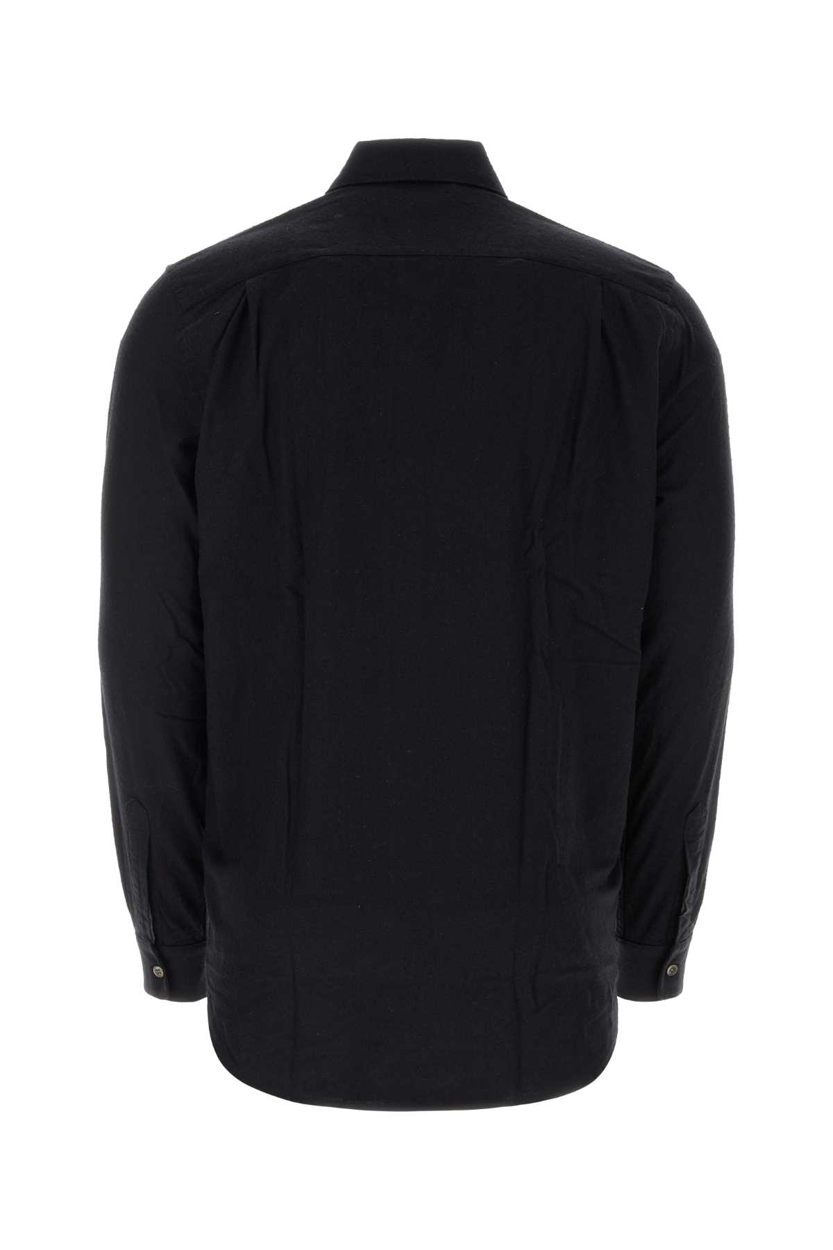 Our Legacy Classic Black Silk Shirt With Contrasting Button Closure In Black