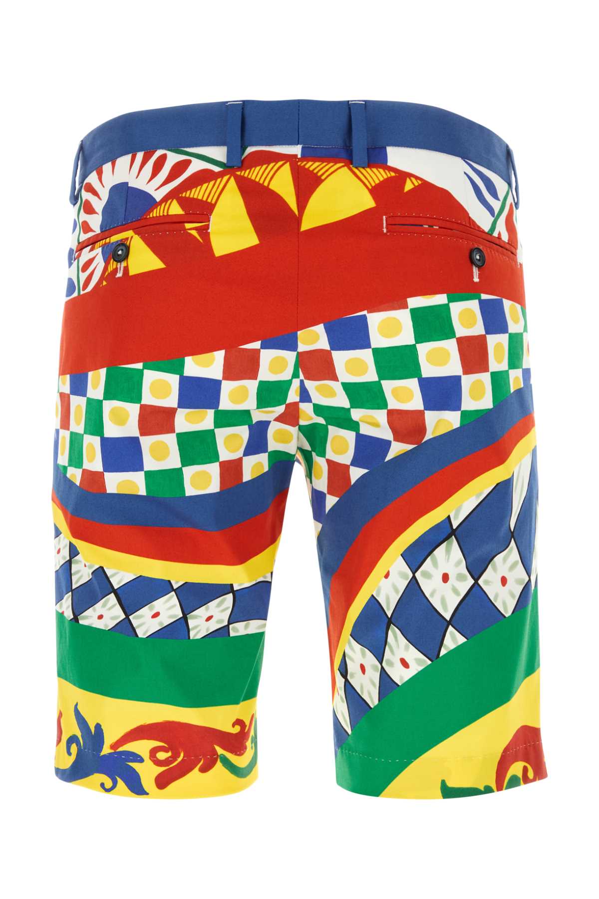 Shop Dolce & Gabbana Printed Stretch Cotton Bermuda Shorts In Carretto