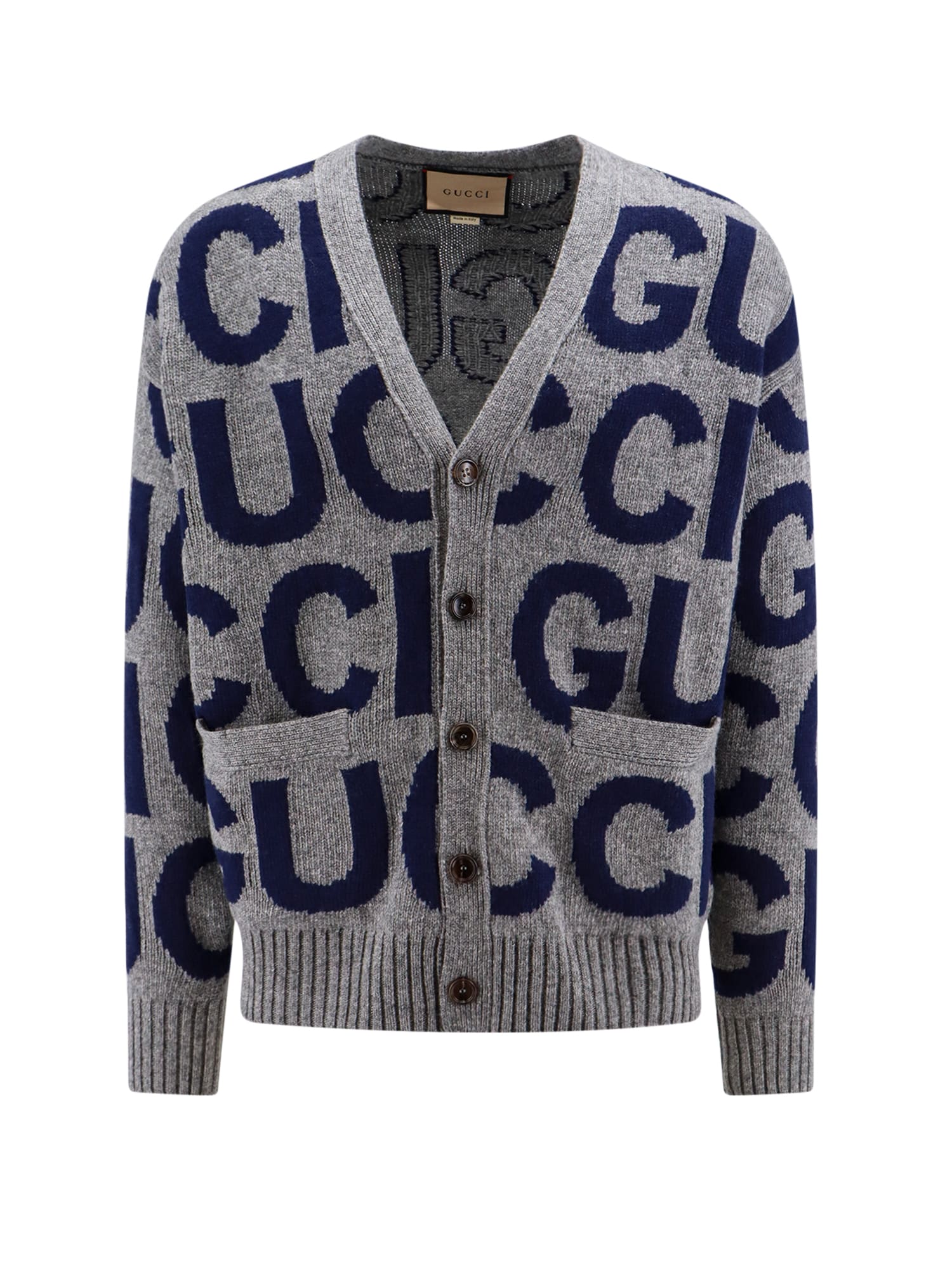 Shop Gucci Cardigan In Grey