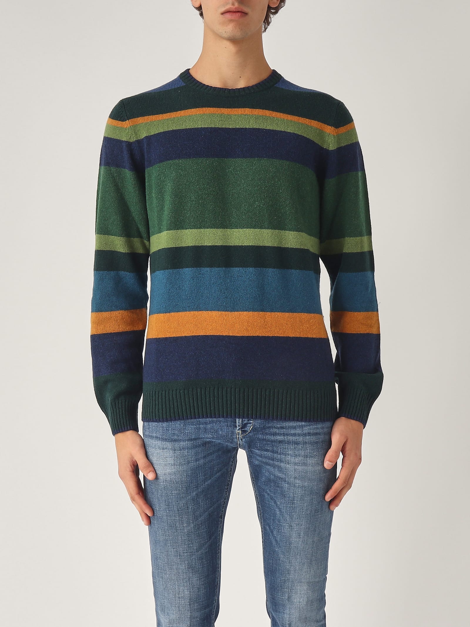 Pullover Girocollo In Maglia Rasata Sweater