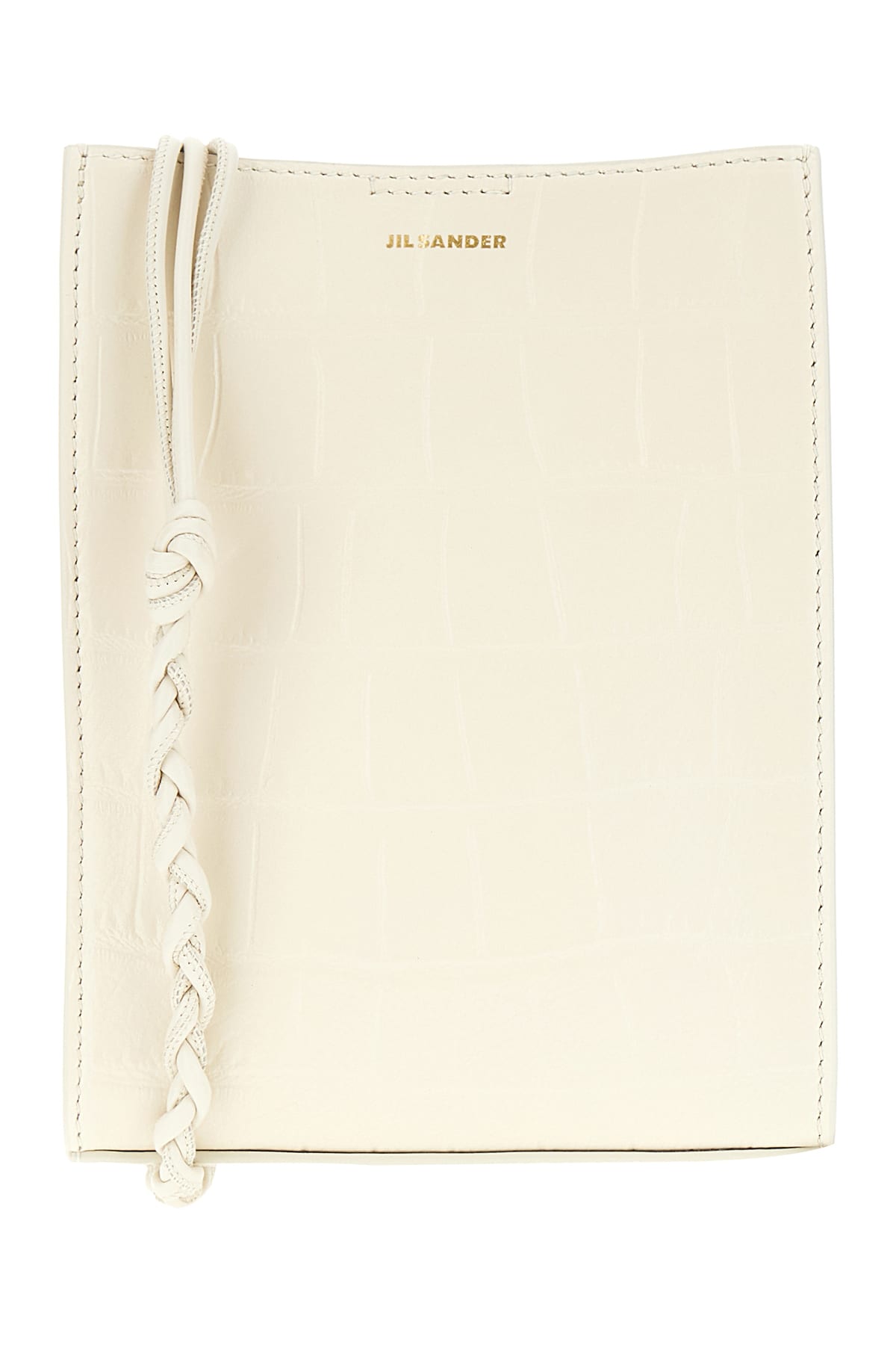 JIL SANDER IVORY LEATHER SMALL TANGLE CROSSBODY BAG 