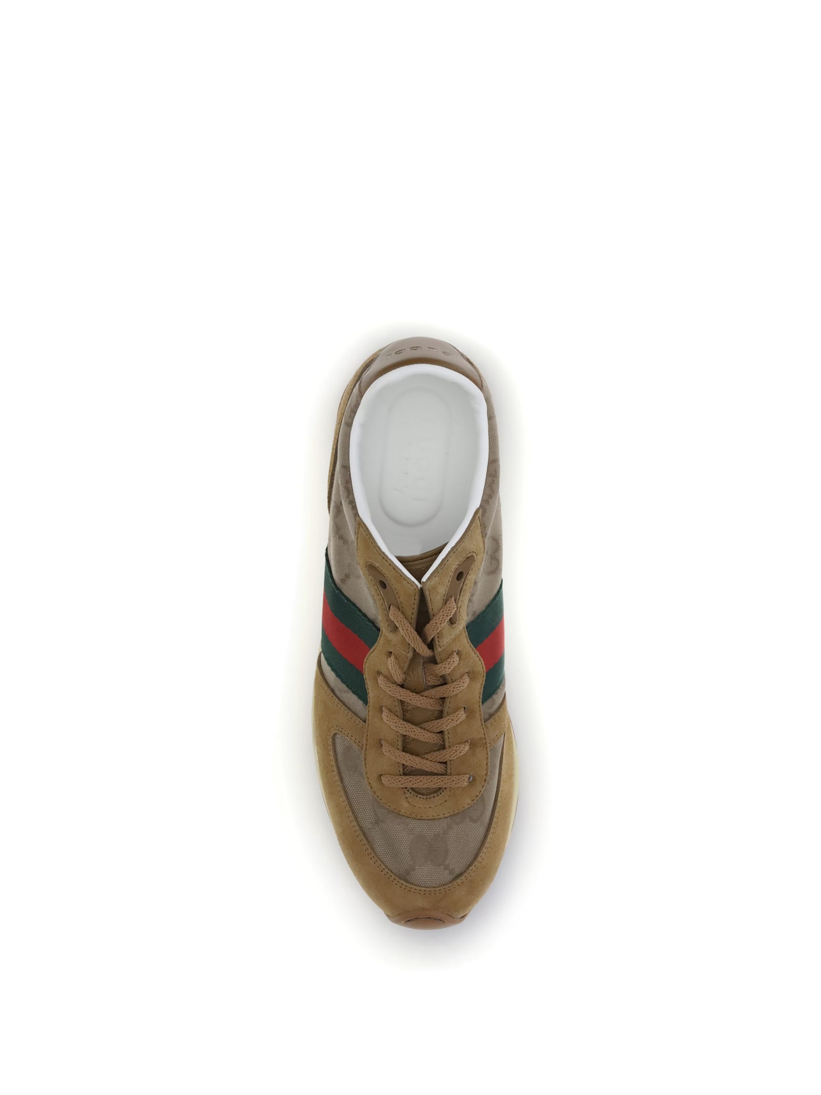 Gucci Men Re-motion Gg Nylon And Suede Sneakers In Brown