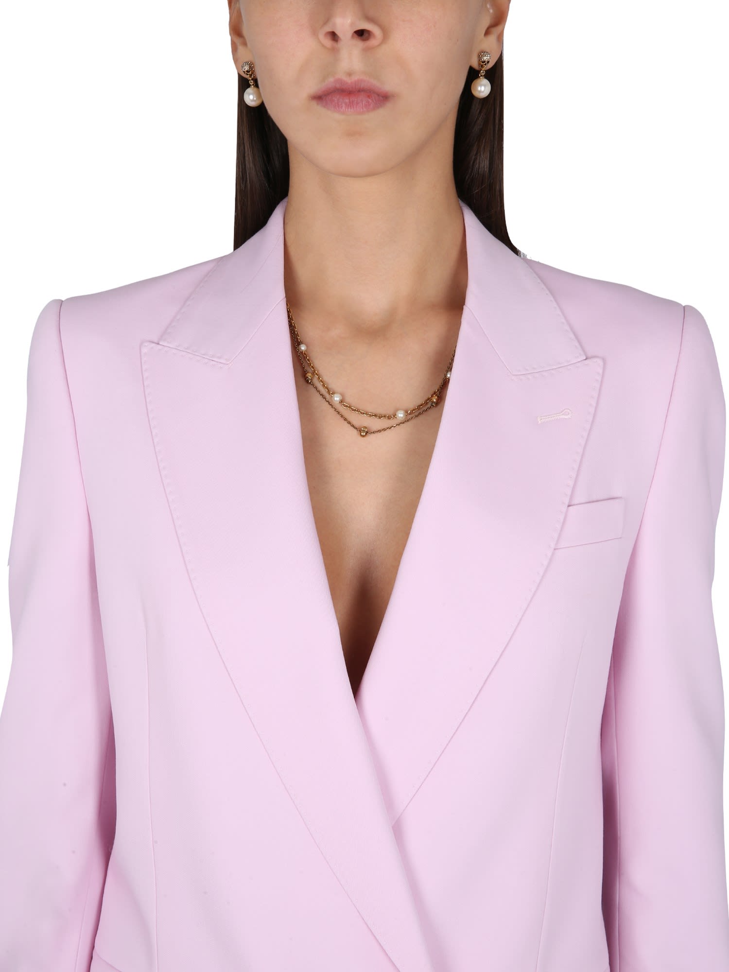 Alexander Mcqueen Double Breast Blazer Jacket In Pink | ModeSens