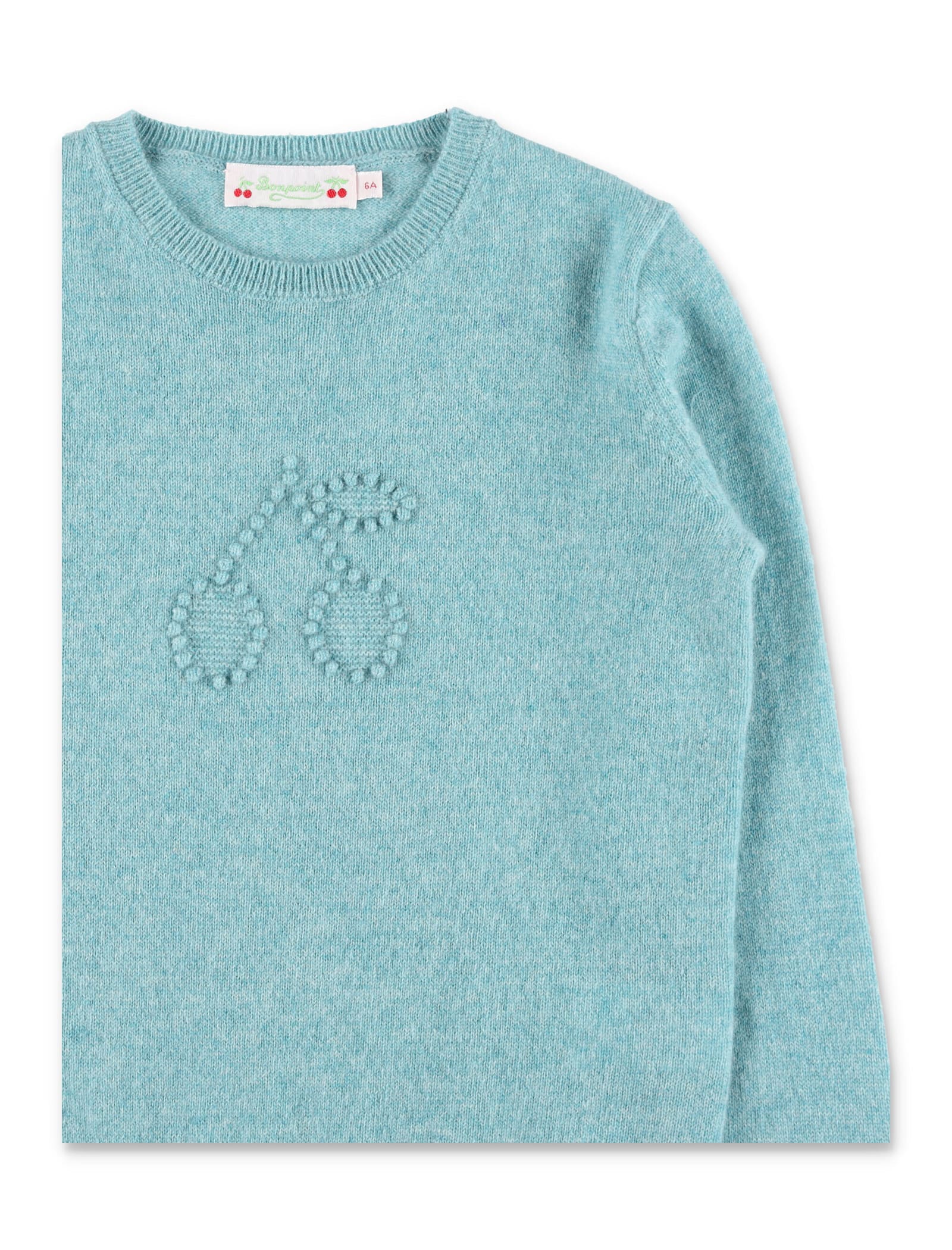 Bonpoint Kid - Jaana Cashmere Sweater With Cherry Detail In Blue