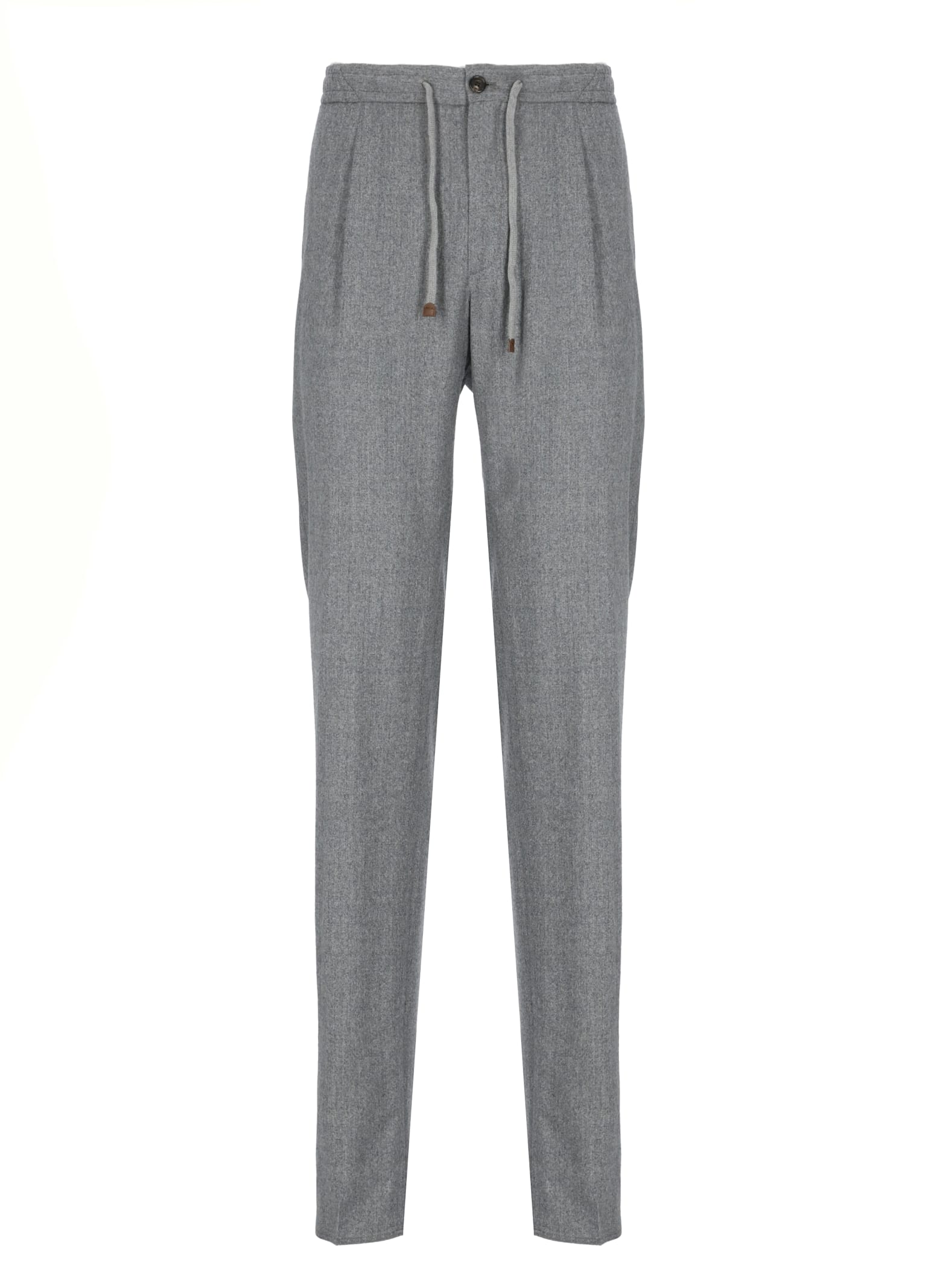 Incotex Drawstring Waist Straight Cut Trousers In Gray