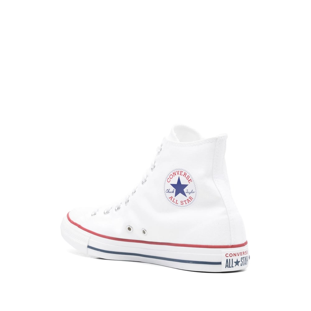Converse White Canvas Chuck Taylor Hi Sneakers In White