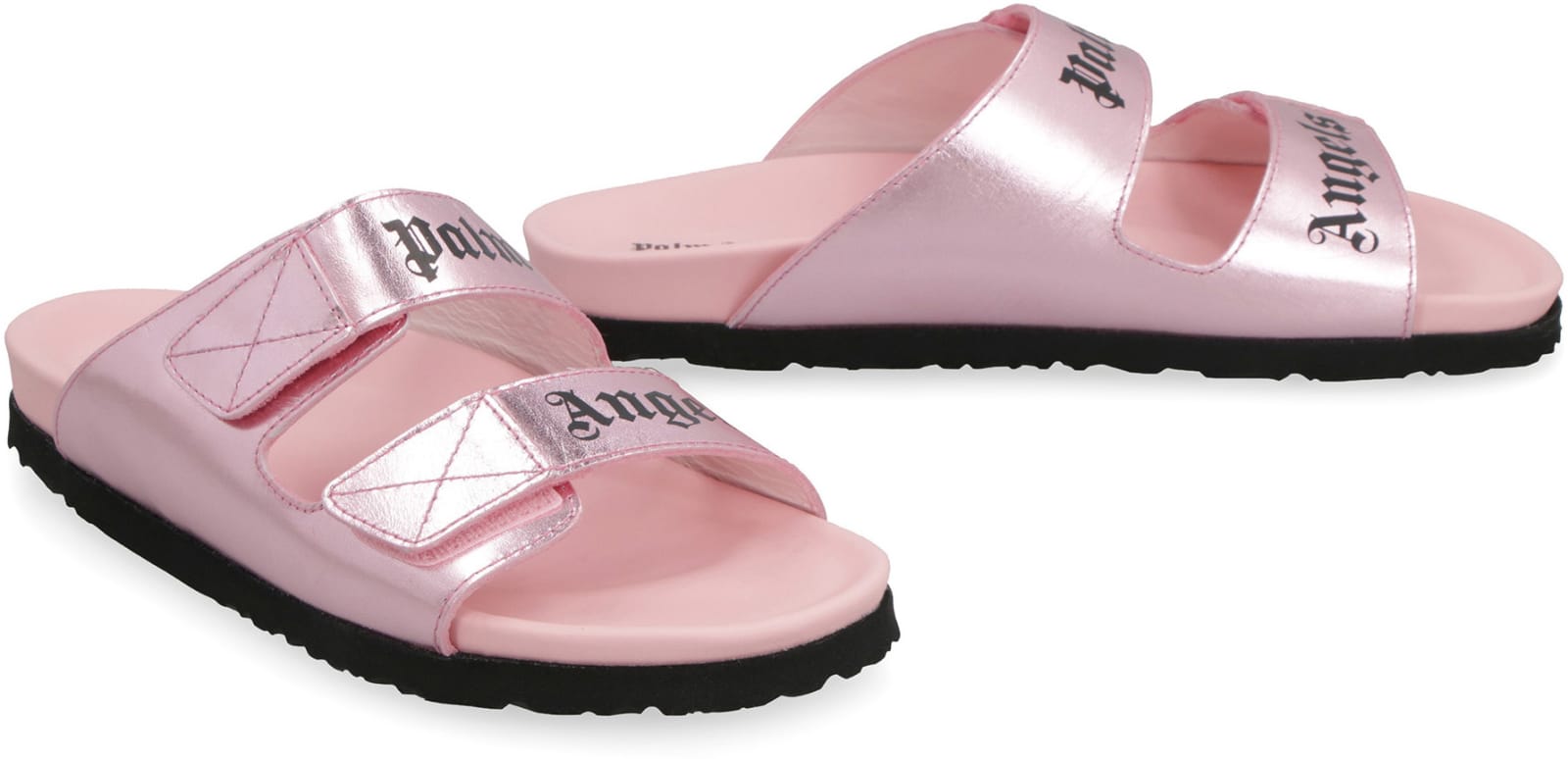 Shop Palm Angels Leather Slides In Pink