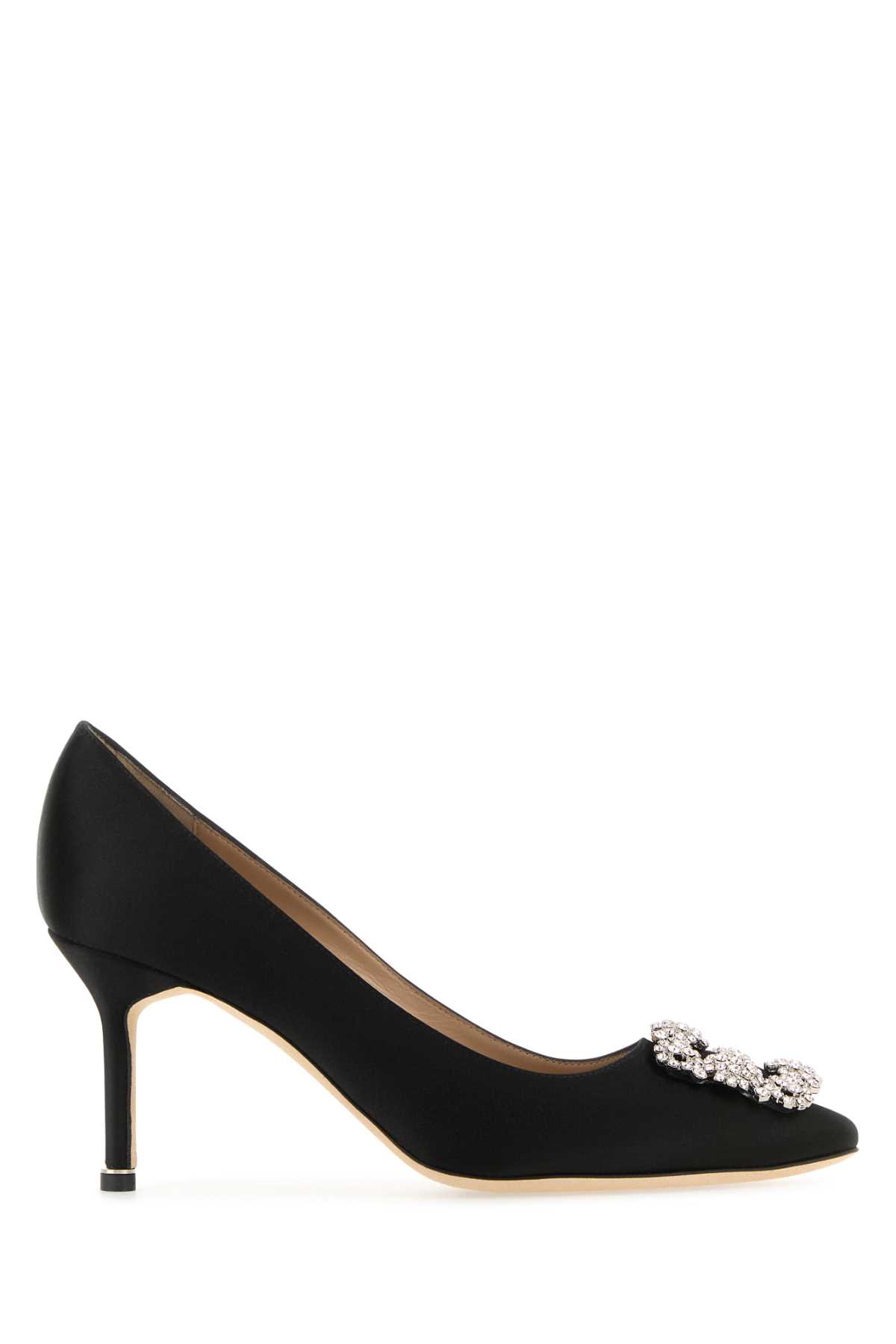 Manolo Blahnik Black Satin Hangisi Pumps