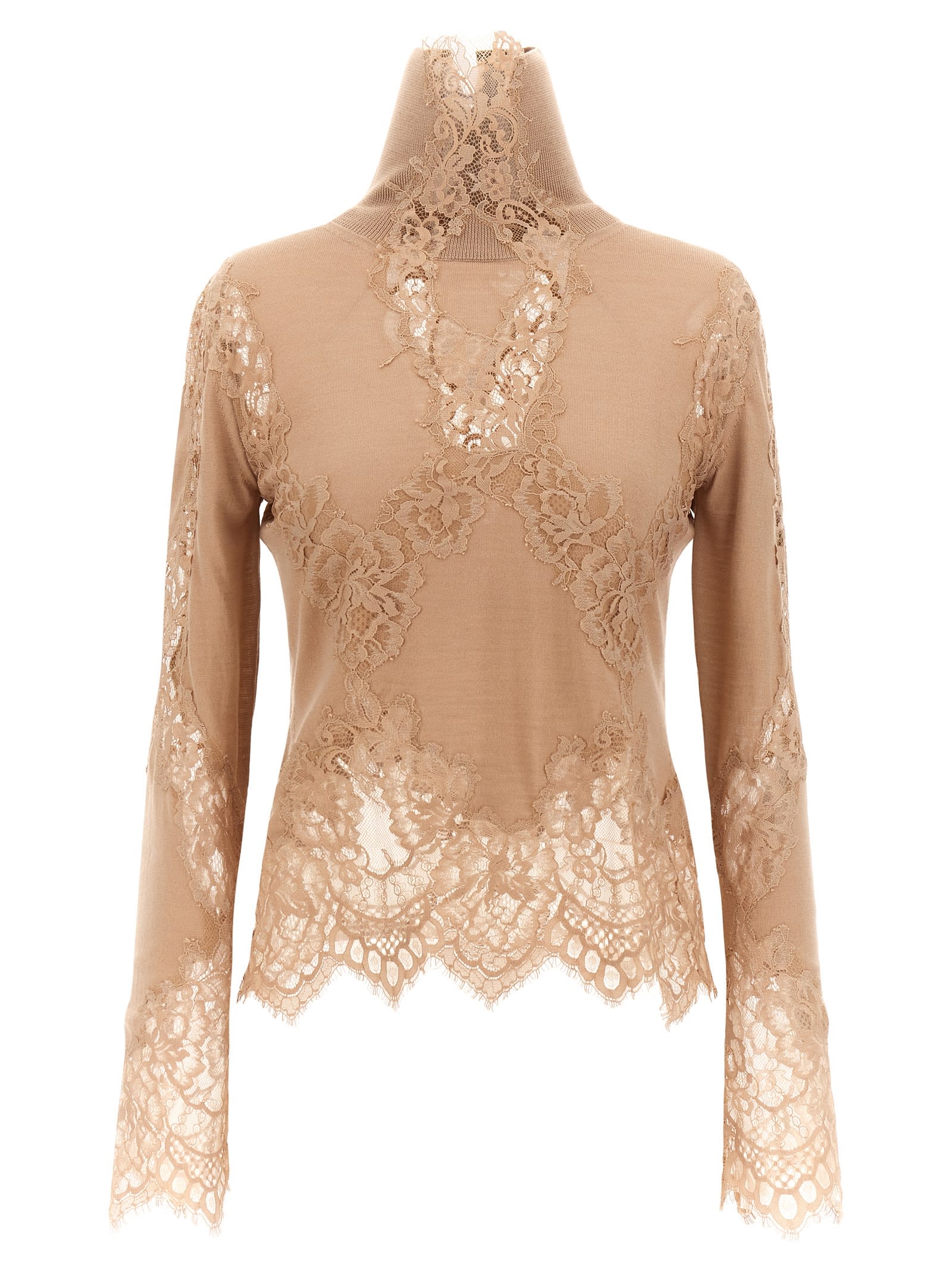 Ermanno Scervino Lace Insert Sweater In Multi