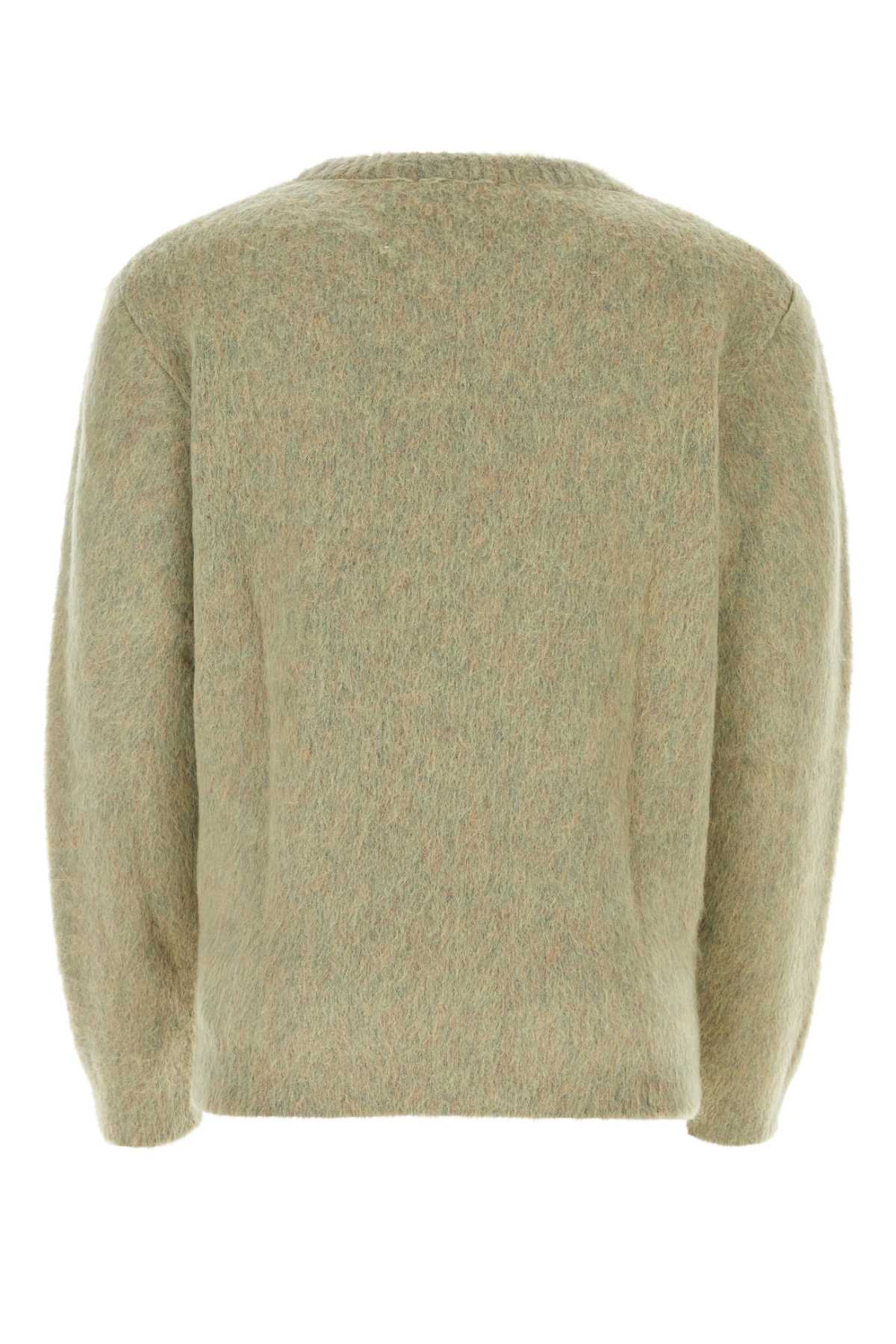Shop Lemaire Sage Green Stretch Mohair Blend Sweater In Meadowmelange