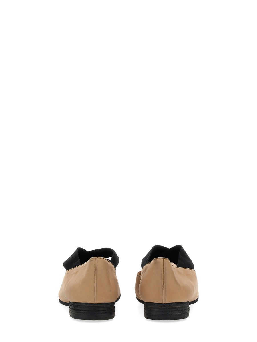 Shop Uma Wang Leather Ballerina In Beige