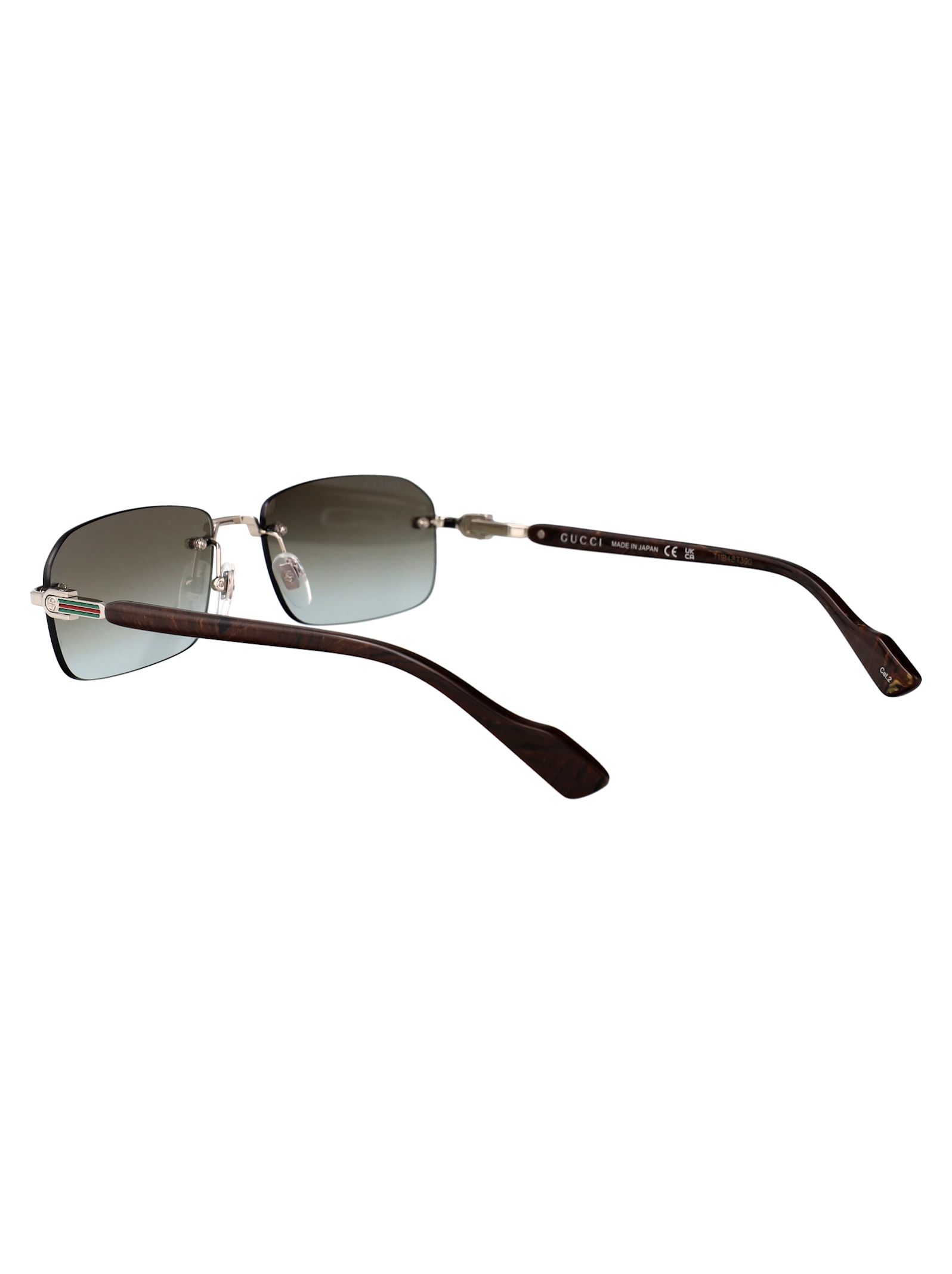 Gucci Silver-silver-brown Metal Sunglasses In Gray