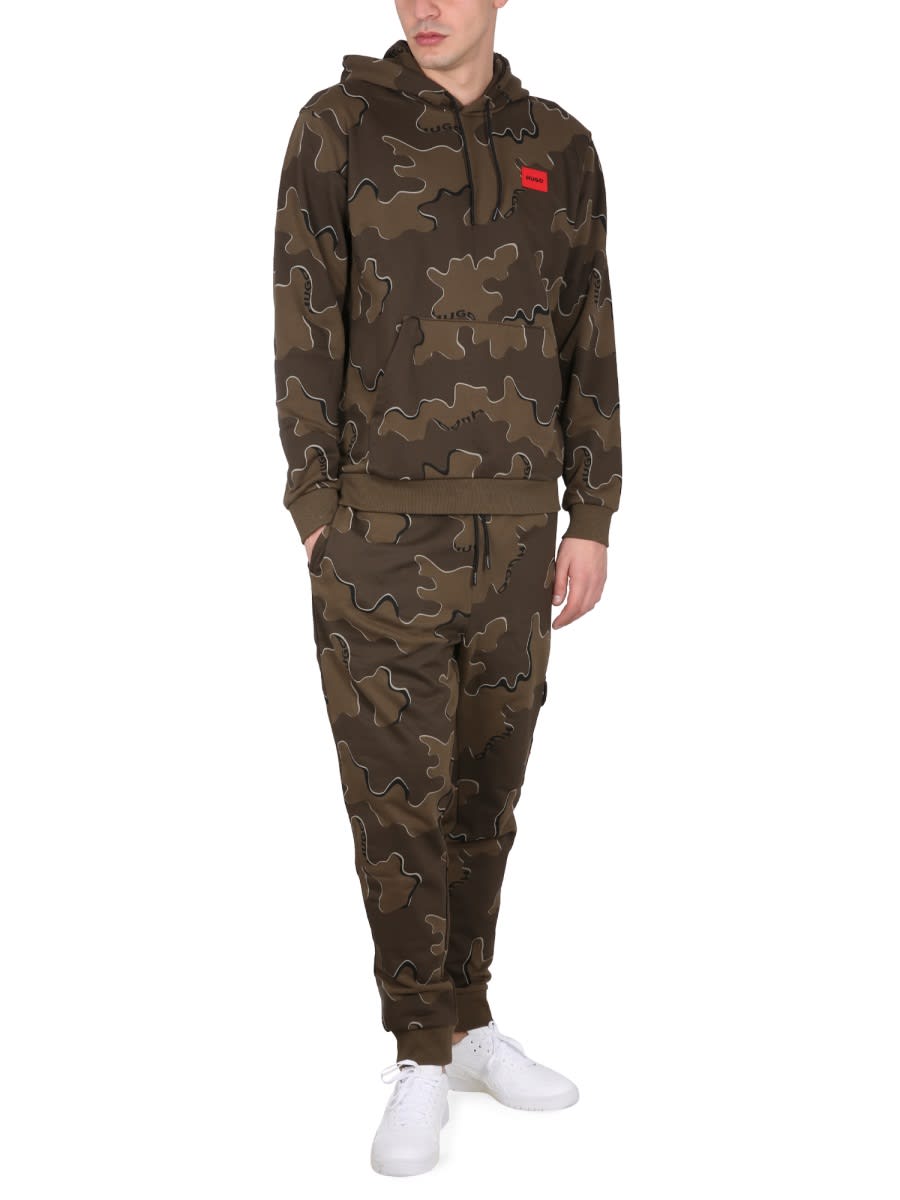 Shop Hugo Boss Camouflage Jogging Pants In Military Green