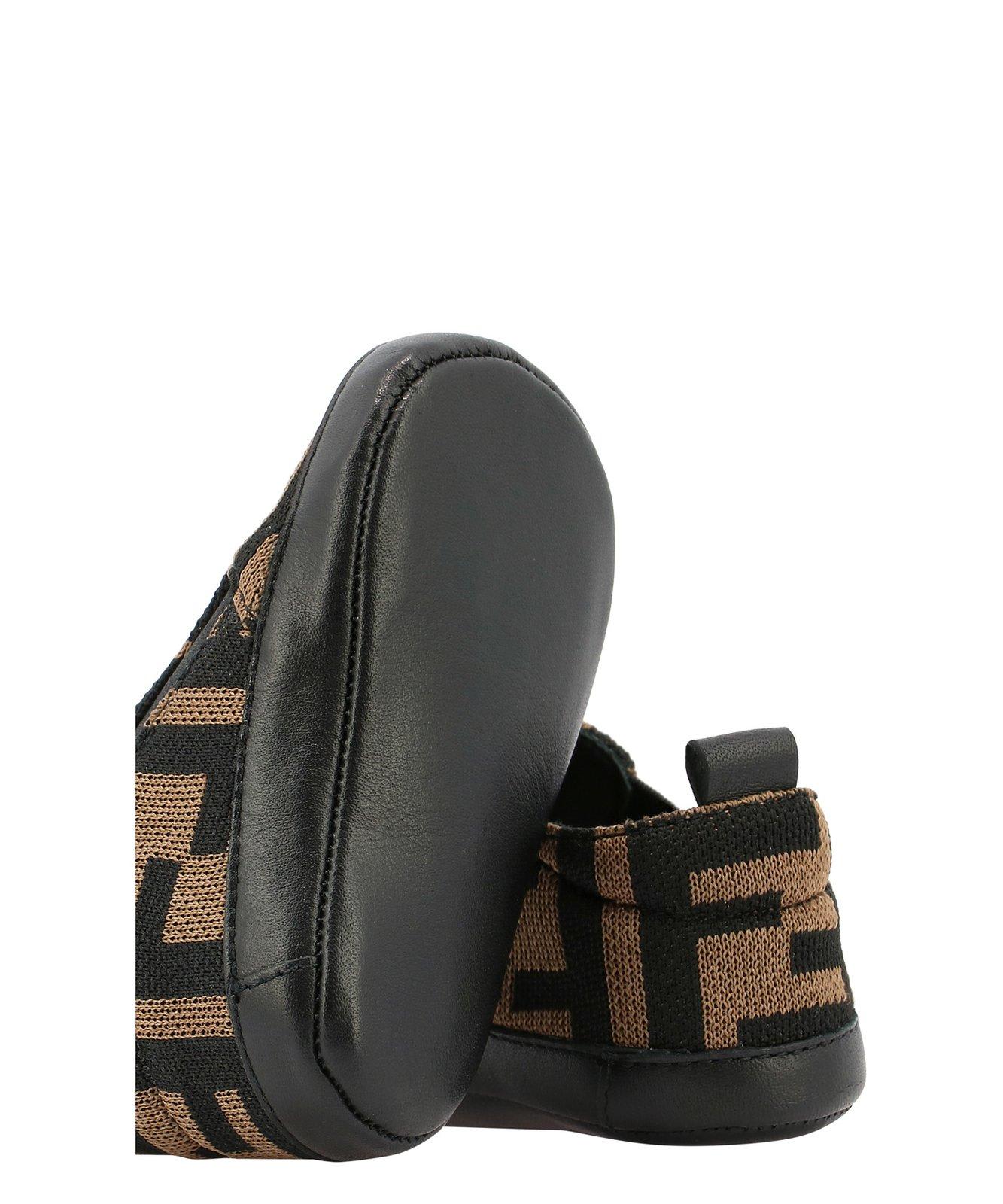 Fendi Ff Motif Slip-on Sneakers In Brown