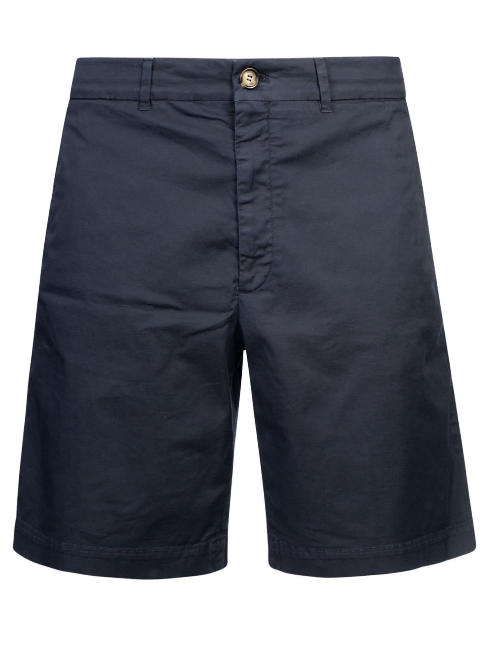 Shop Brunello Cucinelli Classic Plain Trouser Shorts In Navy