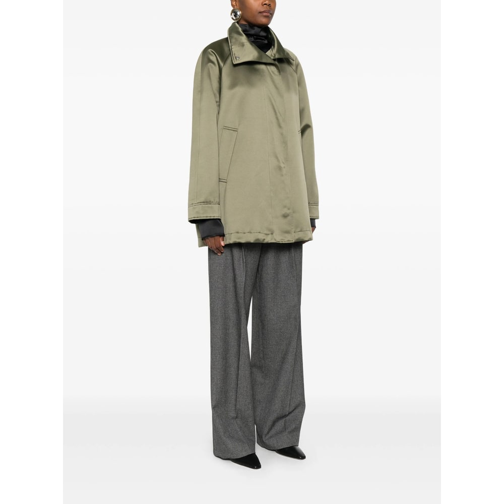 Covert Drawstring-hem Jacket In Green