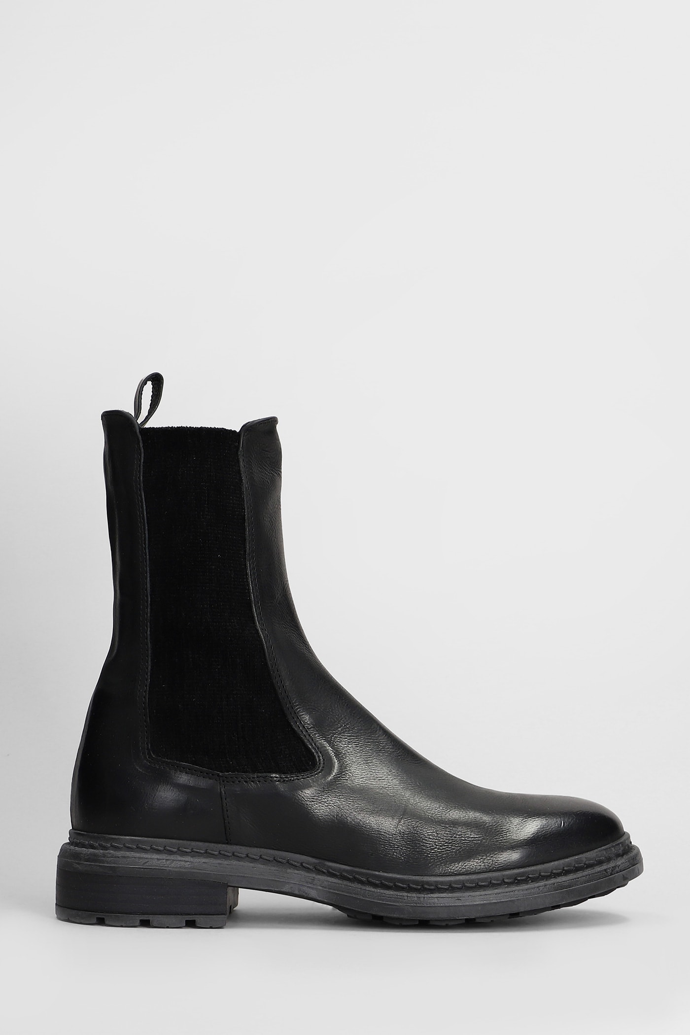 Combat Boots In Black Leather