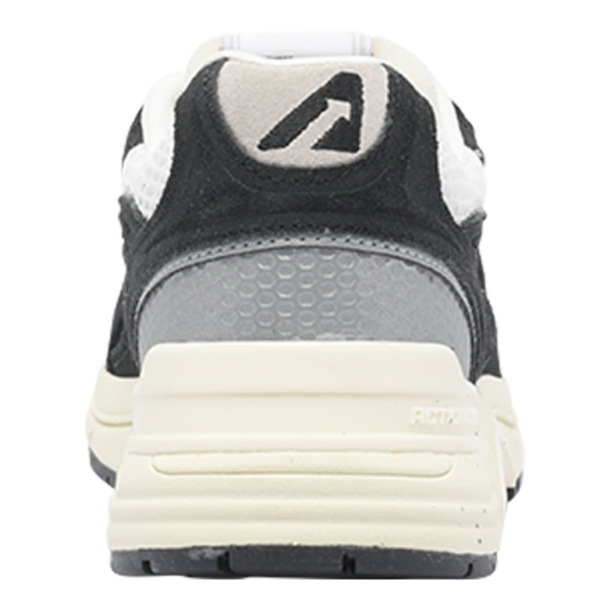 Autry Black Suede And Mesh Sneakers With Cream Cushioned Sole In Black