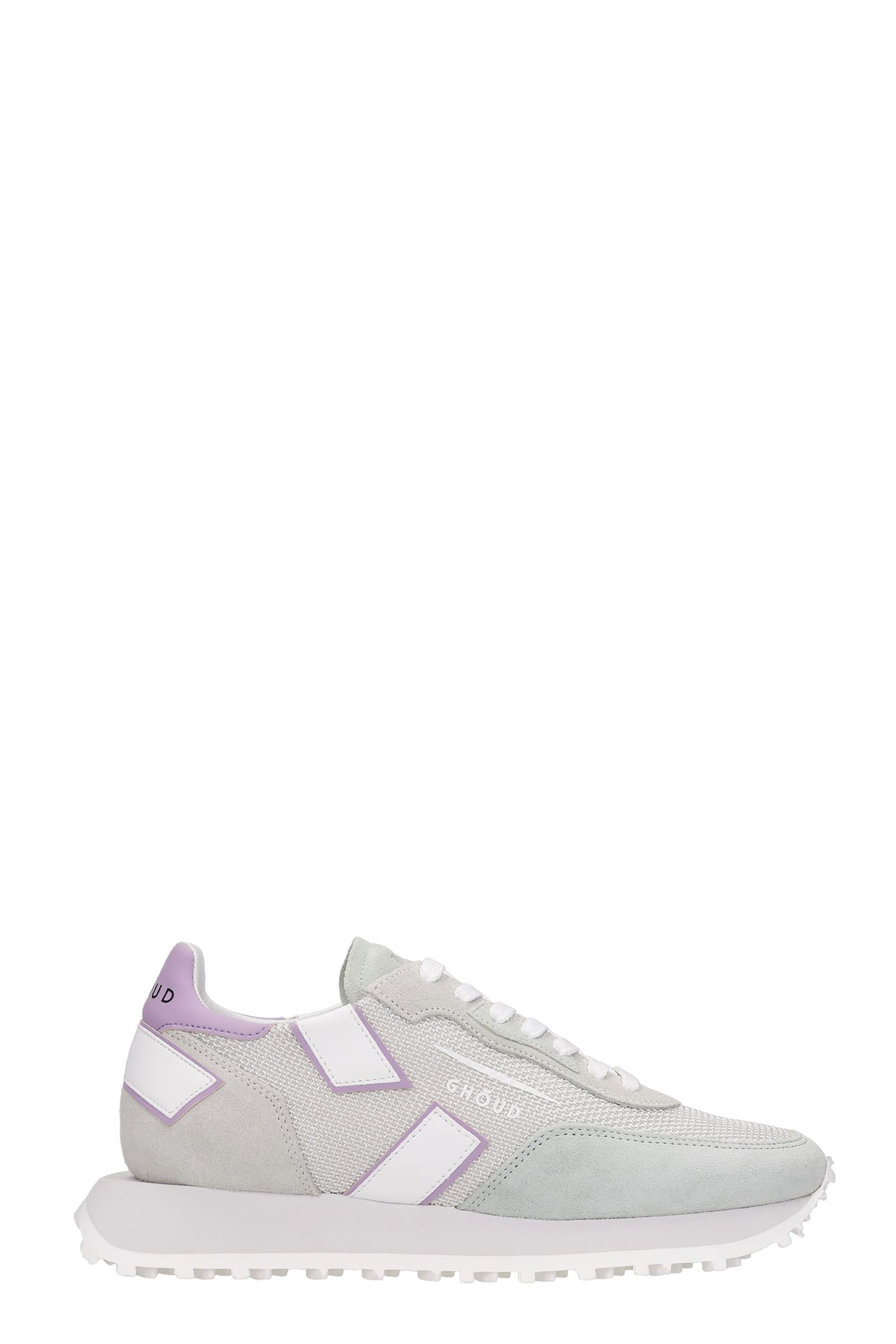GHOUD Rush One Sneakers In Grey Suede And Fabric
