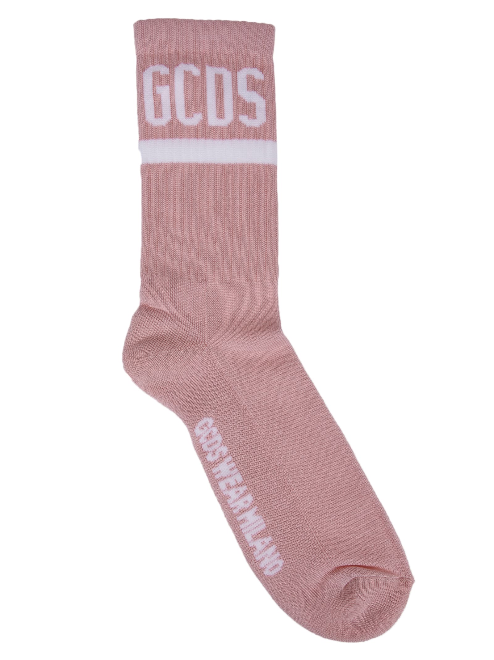 GCDS Pink Socks With Logo