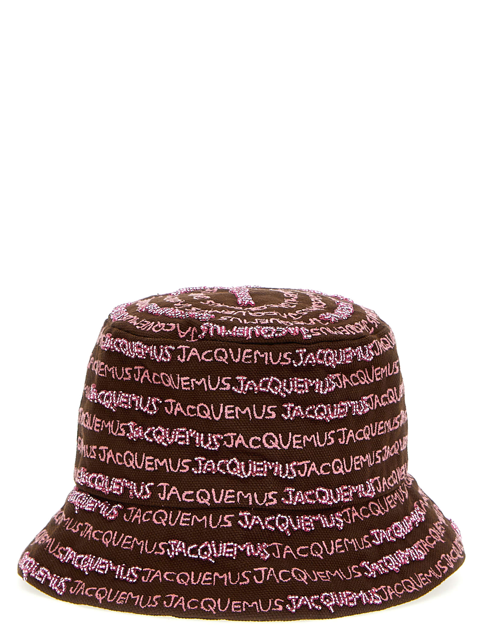 Shop Jacquemus Le Bob Bordado Bucket Hat In Brown