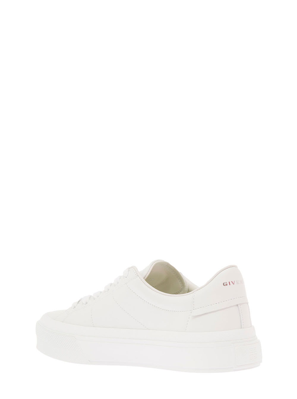 Shop Givenchy Womans City Sport White Leather Sneakers