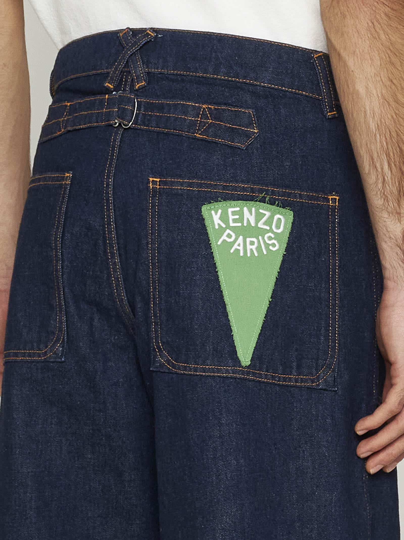 Shop Kenzo Jeans In Dm Rinse Blue Denim