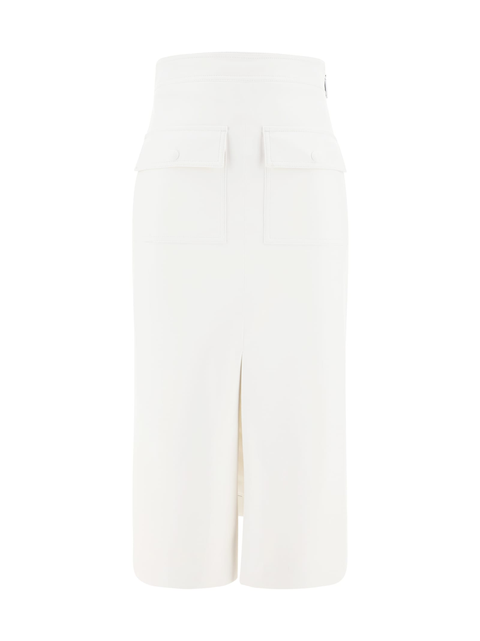 Msgm Faux-leather Midi Skirt In White