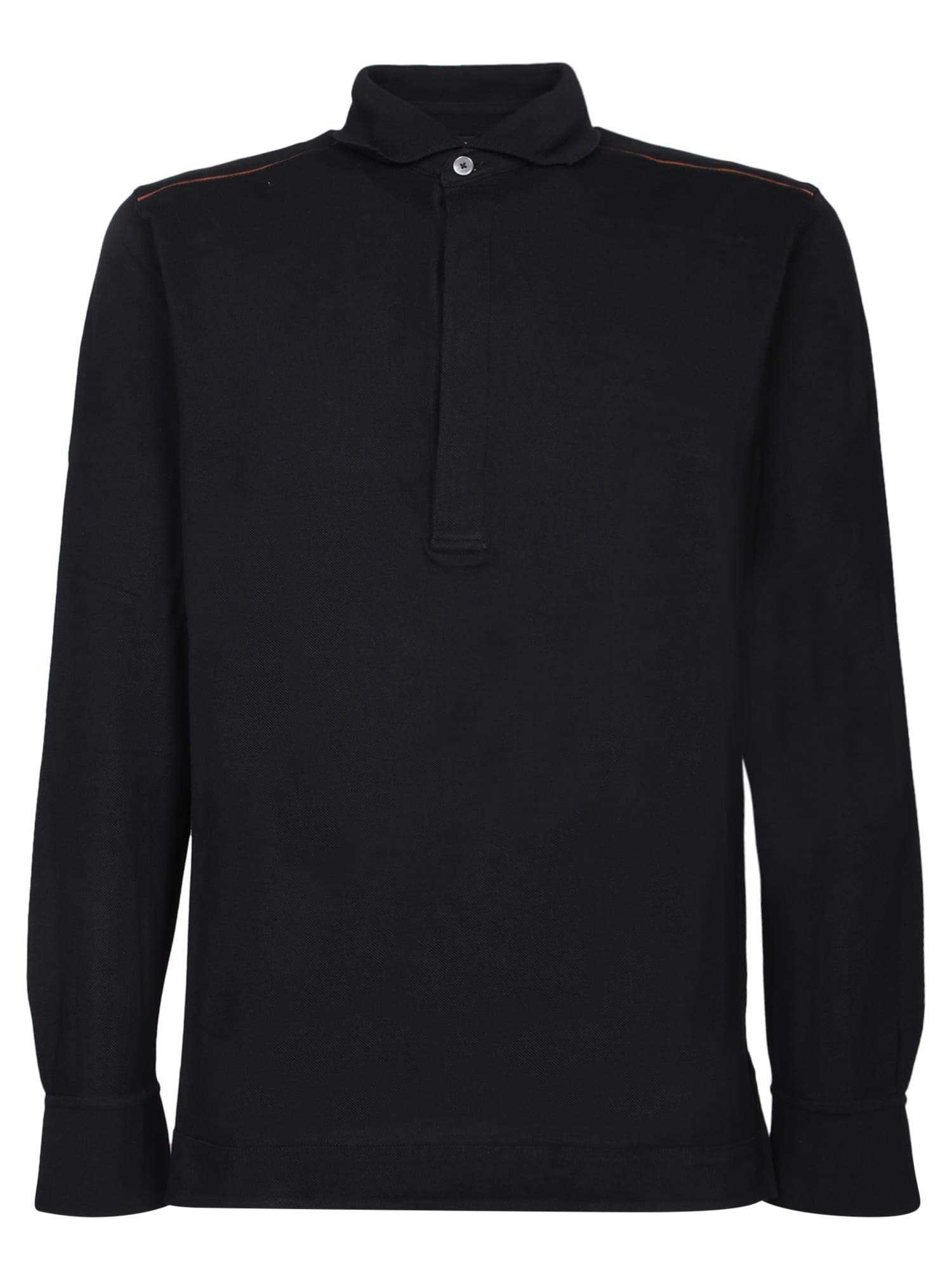 Zegna Black Cotton Polo Shirt