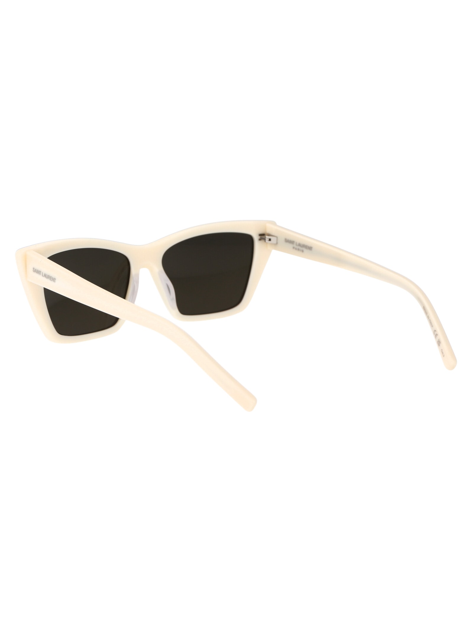 Shop Saint Laurent Sl 276 Mica Sunglasses In 056 Ivory Ivory Grey