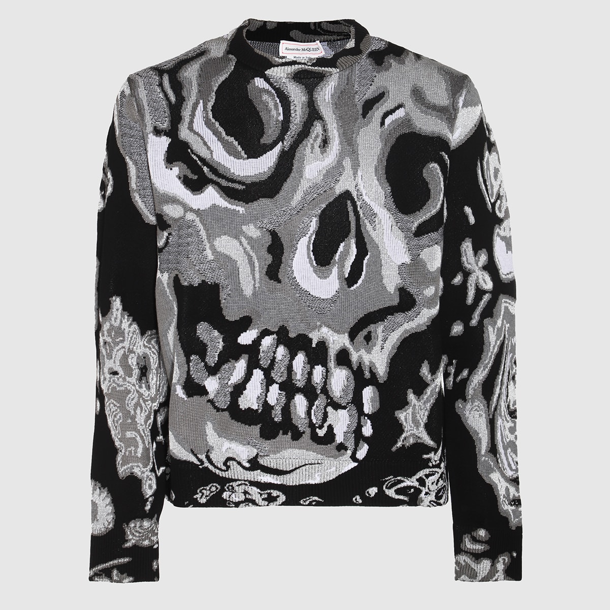 Shop Alexander Mcqueen Black And Silver Knitwear