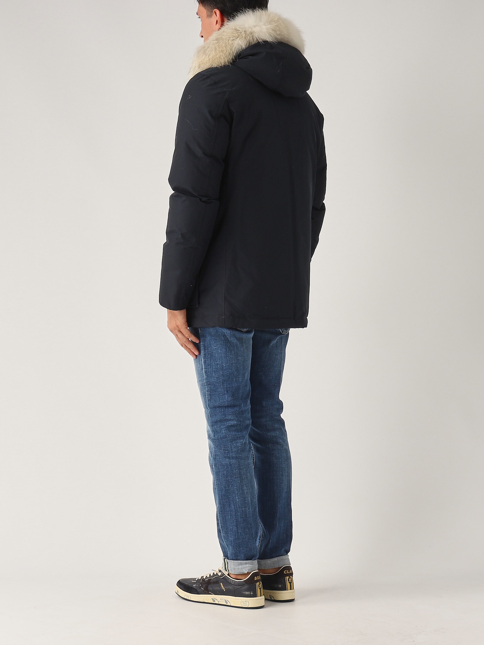 Shop Woolrich Arctic Detachable Fur Anorak Shirt In Blu