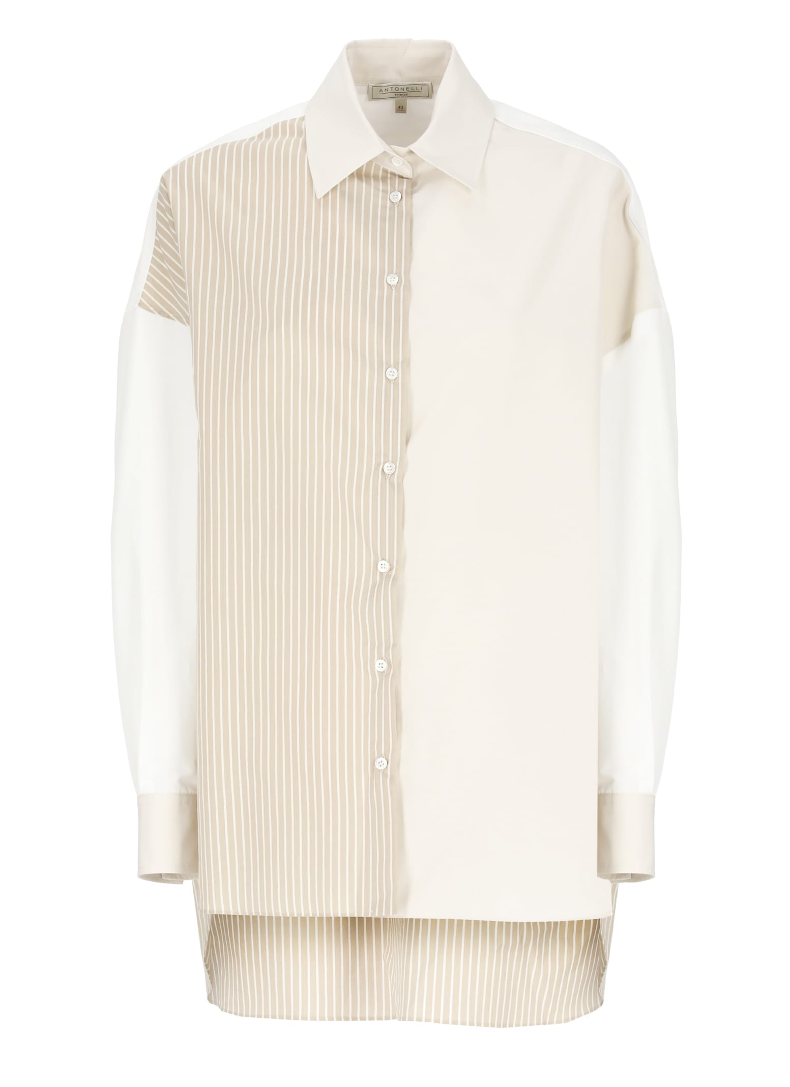 Antonelli Beige Cotton And Silk Shirt