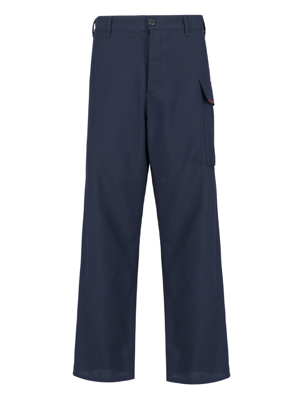 Shop Marni Virgin Wool Cargo Pants In Blue