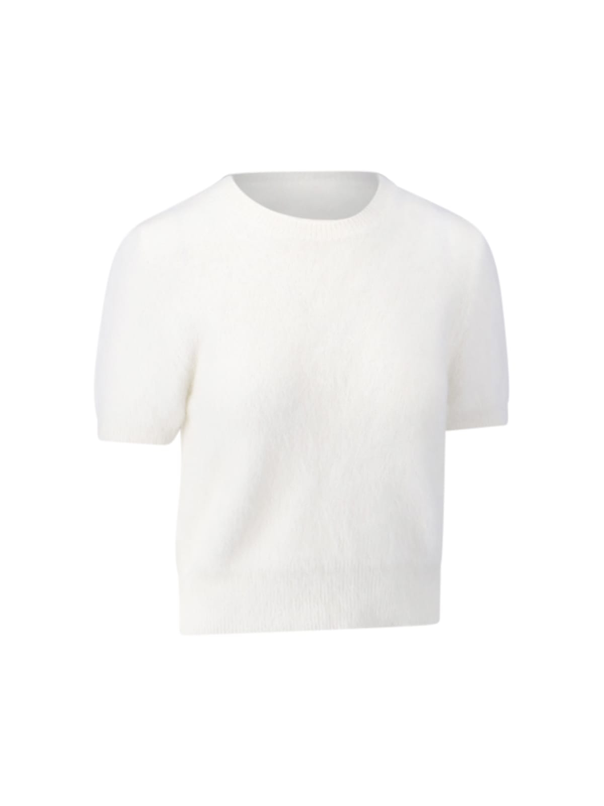 Shop Maison Margiela Knitted Top In White