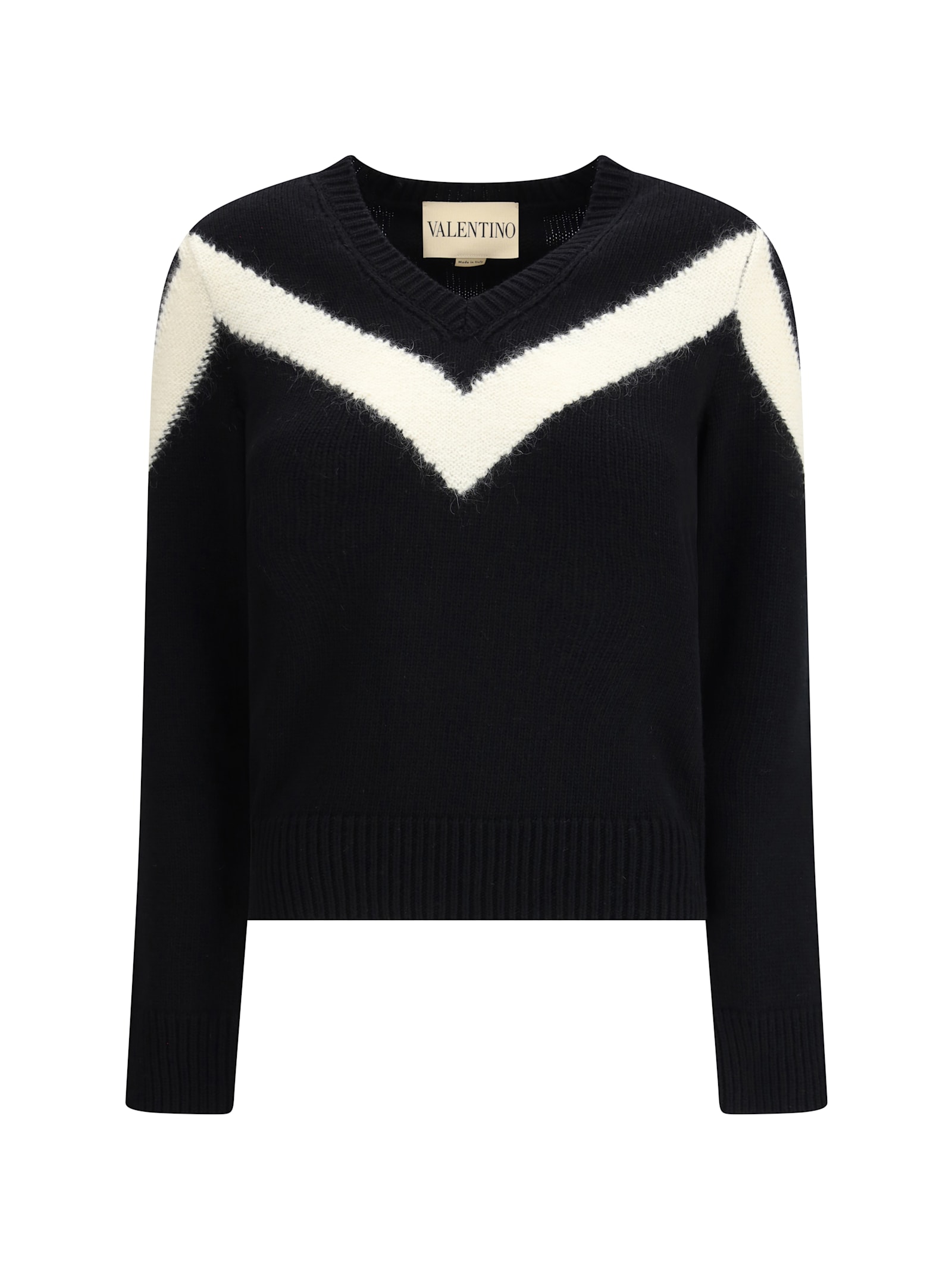 Valentino Wool Sweater With A Bow At The Back In Black
