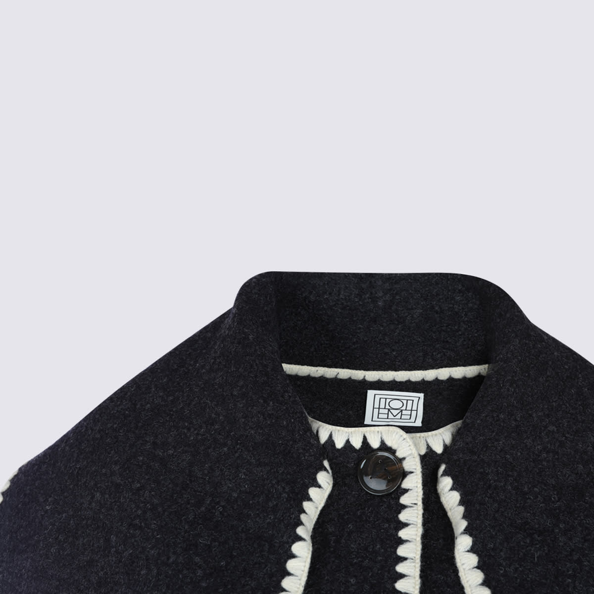 Totême Toteme Embroidered Scarf Wool Jacket In Black