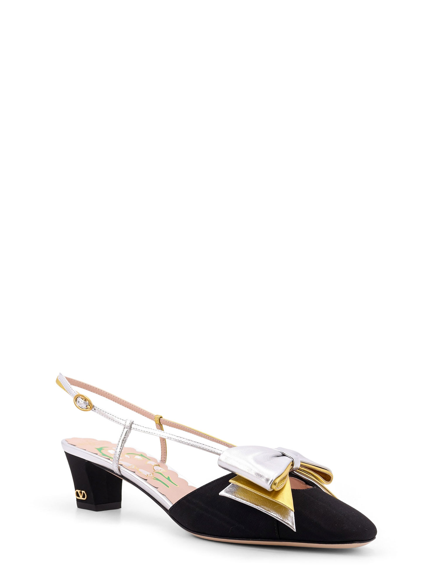 Valentino Bowow T. 45 Mid Heel Pumps In Black