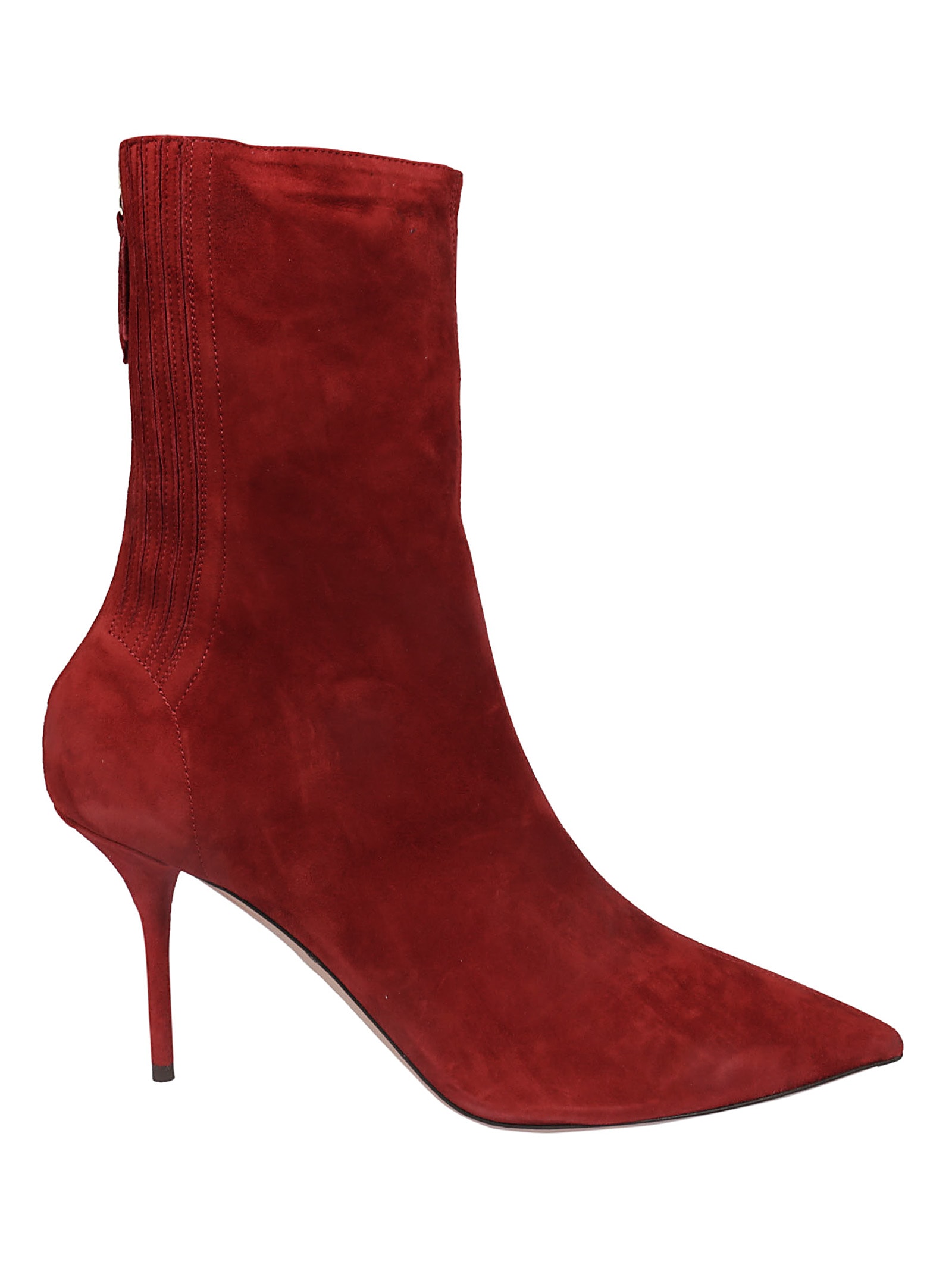red pointed toe ankle boots