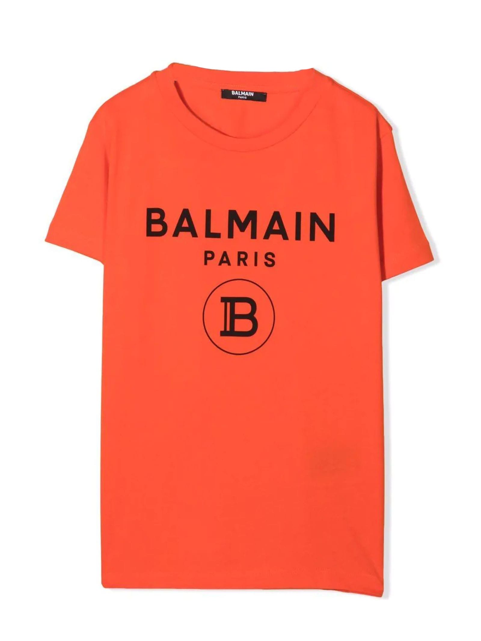 Balmain Orange Cotton T-shirt
