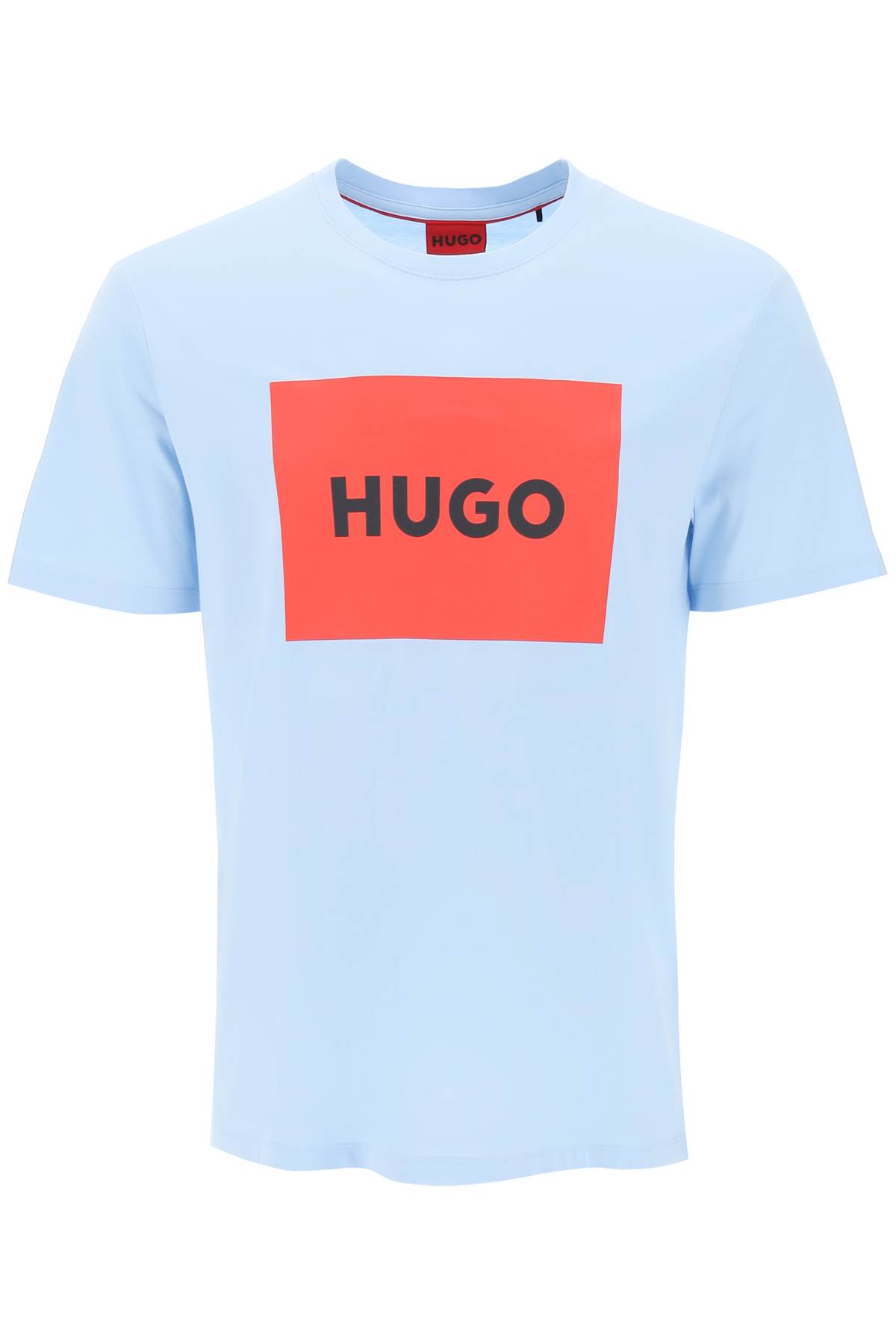 Hugo Boss Dulive T-shirt With Logo Box In Light Pastel Blue (light Blue)