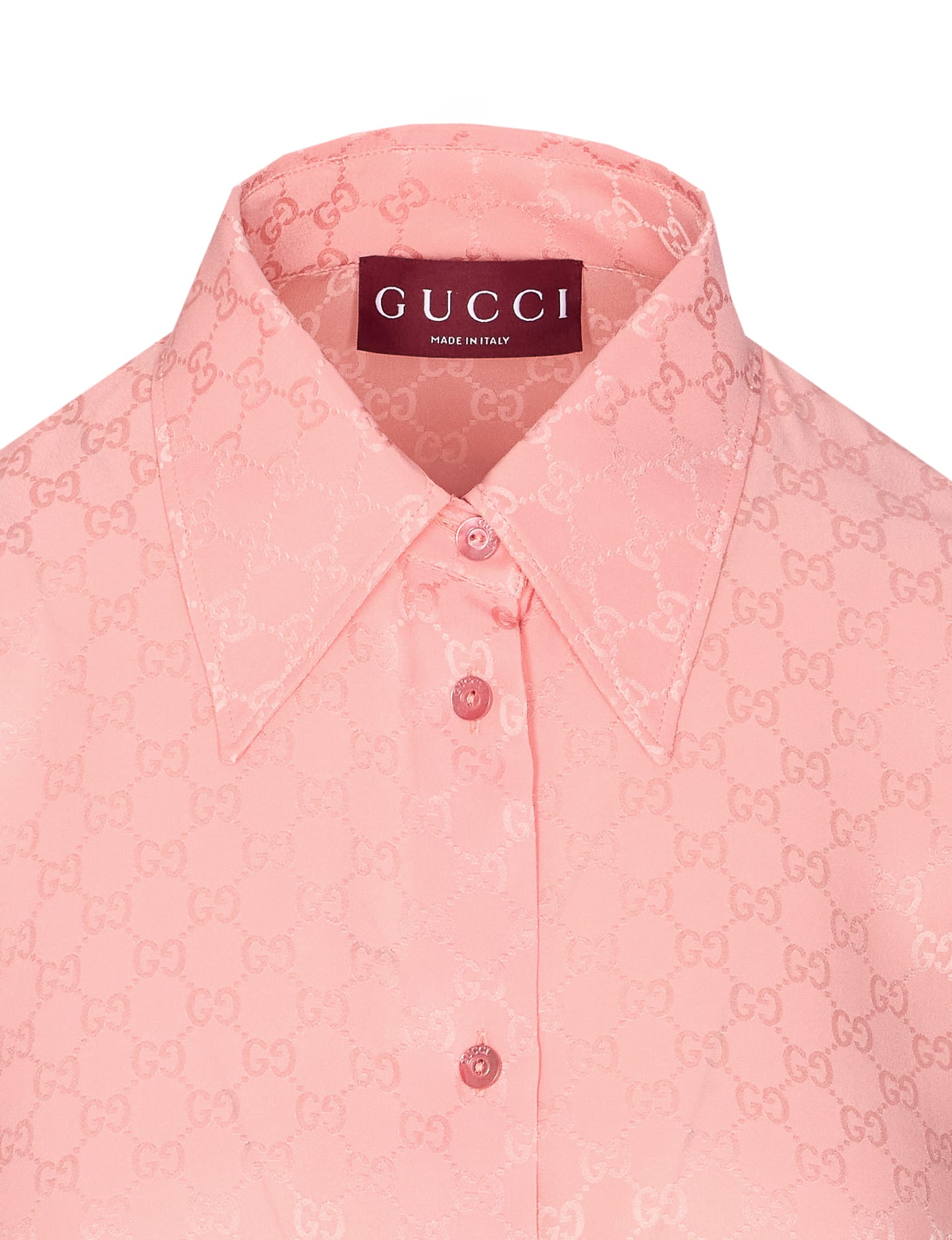 Gucci Long Sleeve Shirt Regular Collar In Pink