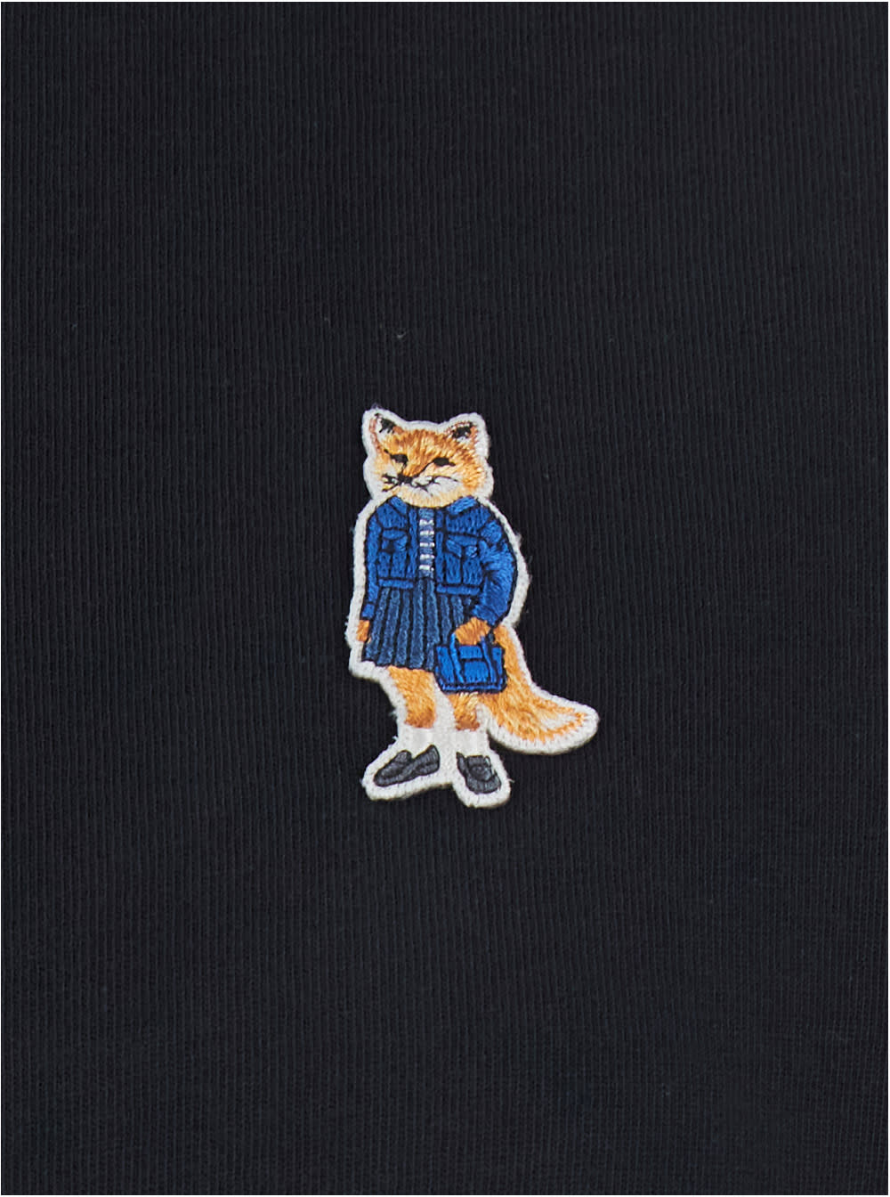 Maison Kitsuné Black T-shirt With Fox Head Patch In Cotton Woman In Black