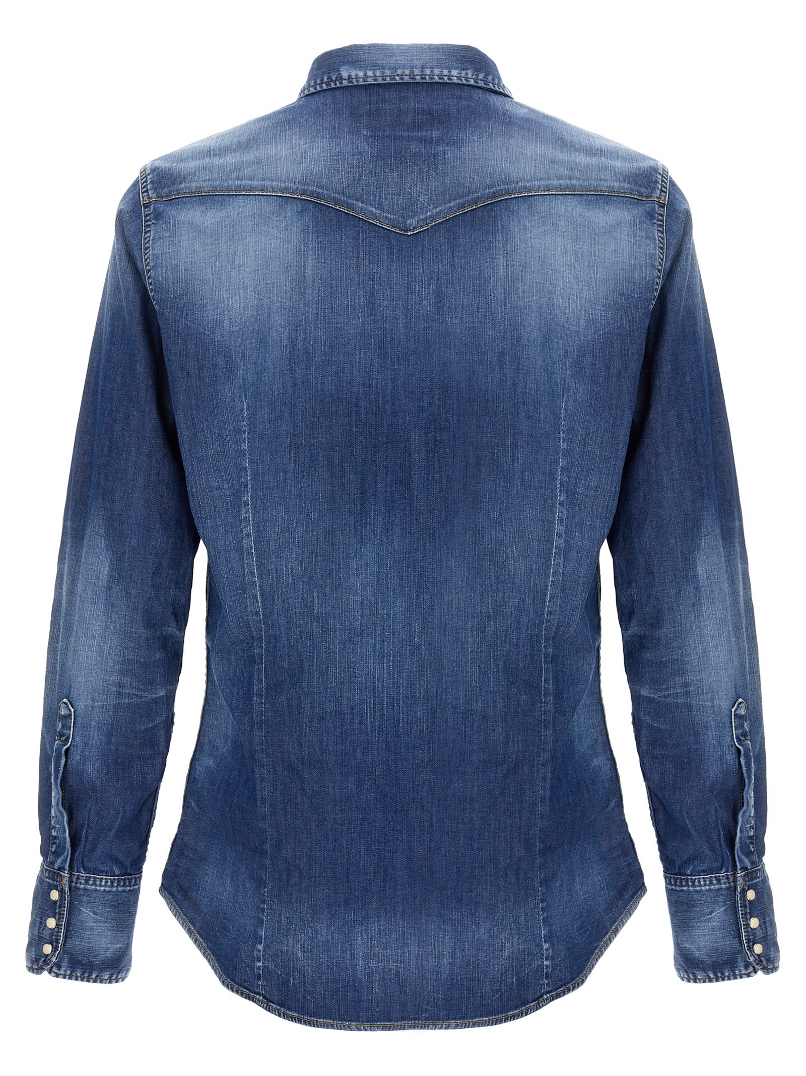 Shop Dsquared2 Classic Western Shirt In Blue