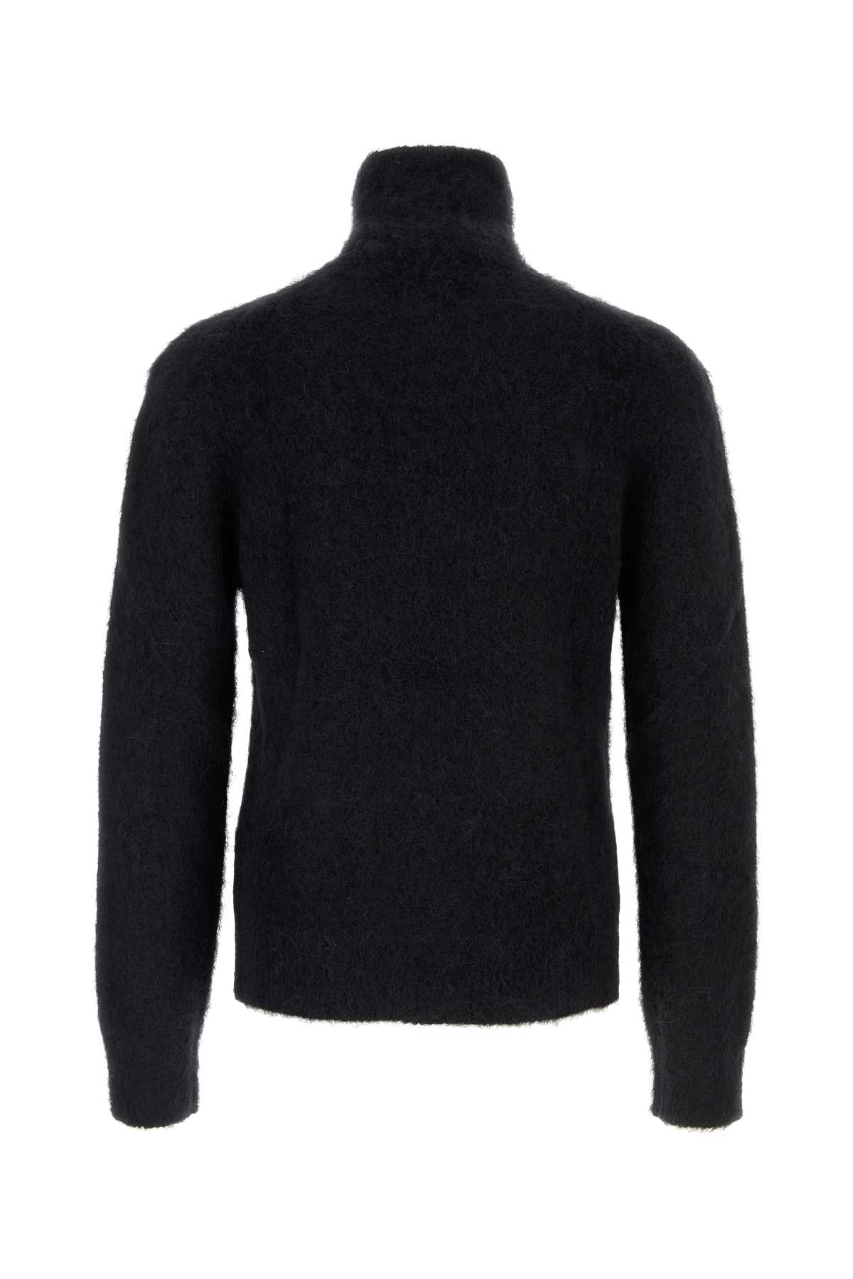 Shop Ami Alexandre Mattiussi Black Stretch Mohair Blend Sweater