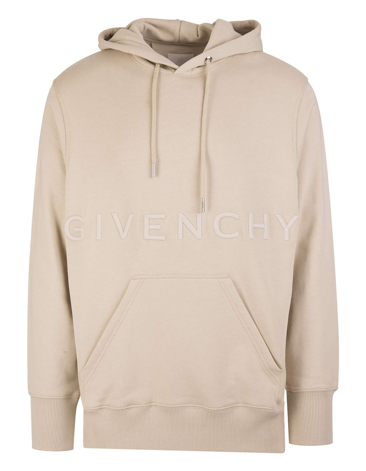 Man Beige Hoodie With Givenchy 4g Embroidery
