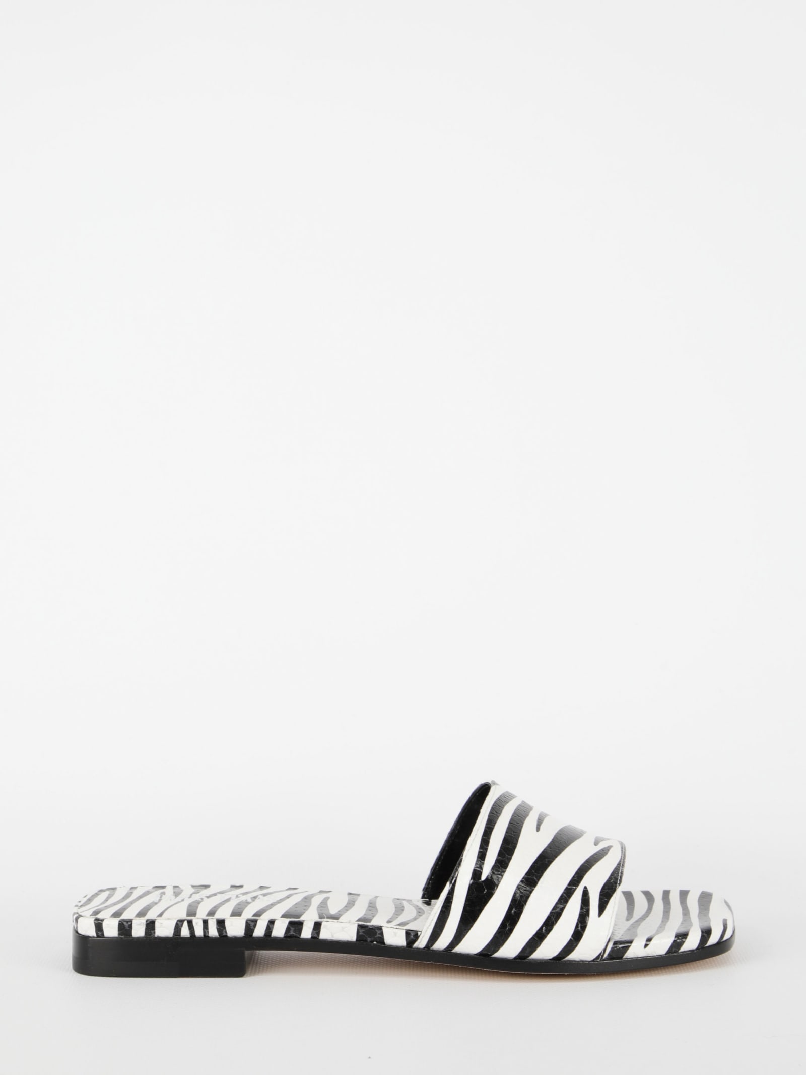 Shop Paris Texas Zebra-print Flat Sandals In White