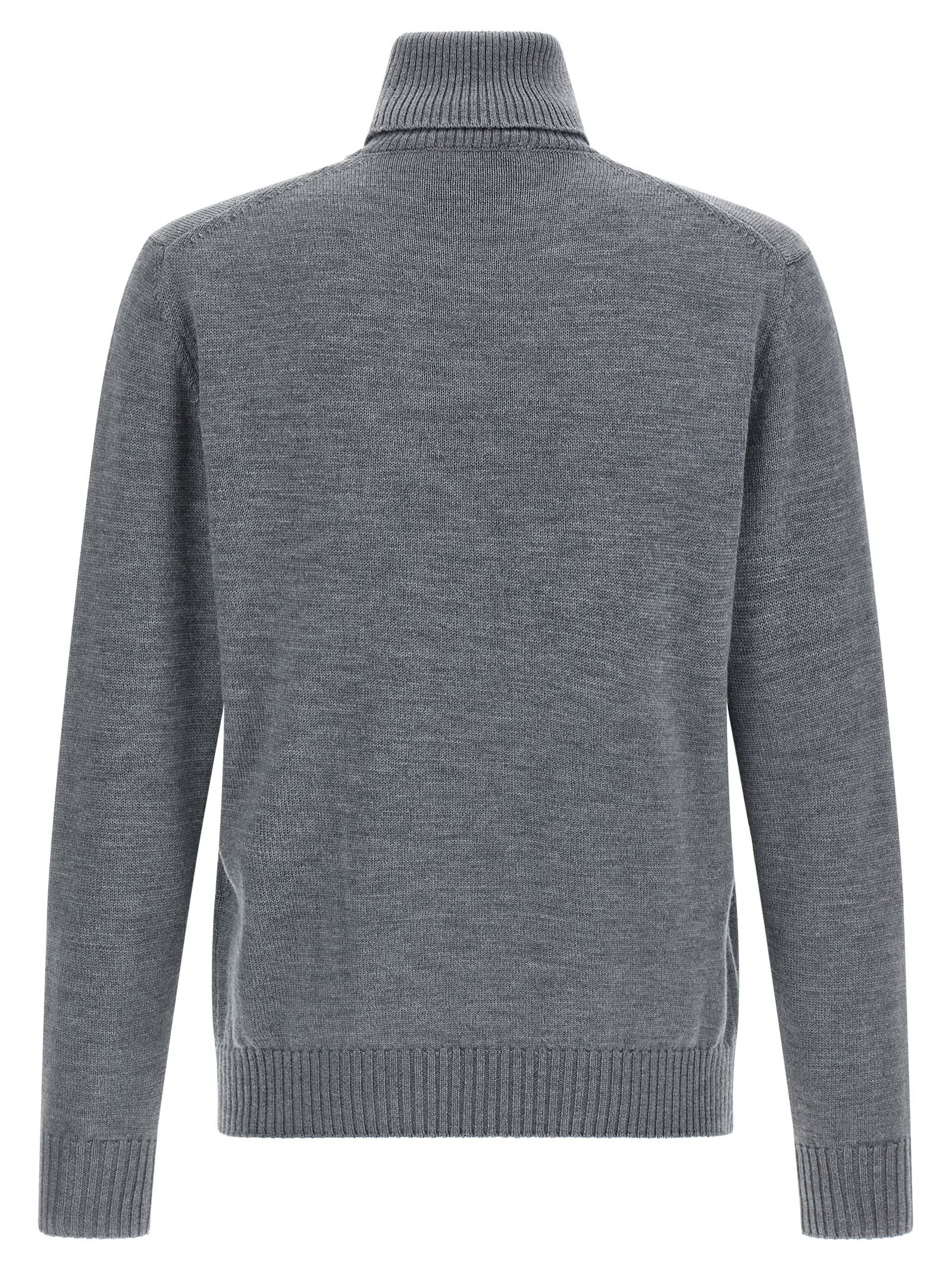 Ballantyne Wool Turtleneck Sweater In Gray